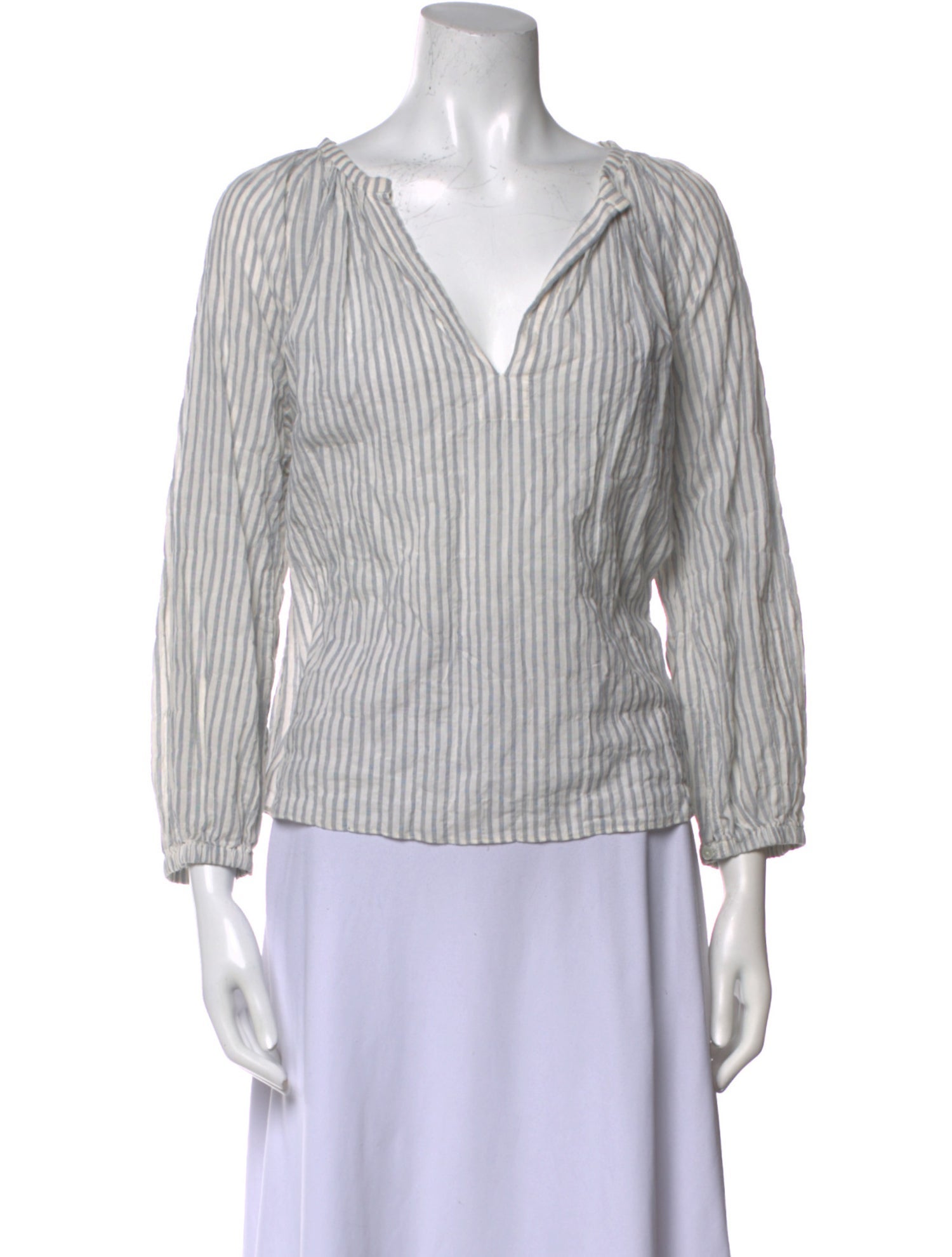 Nili Lotan Striped V-Neck Blouse