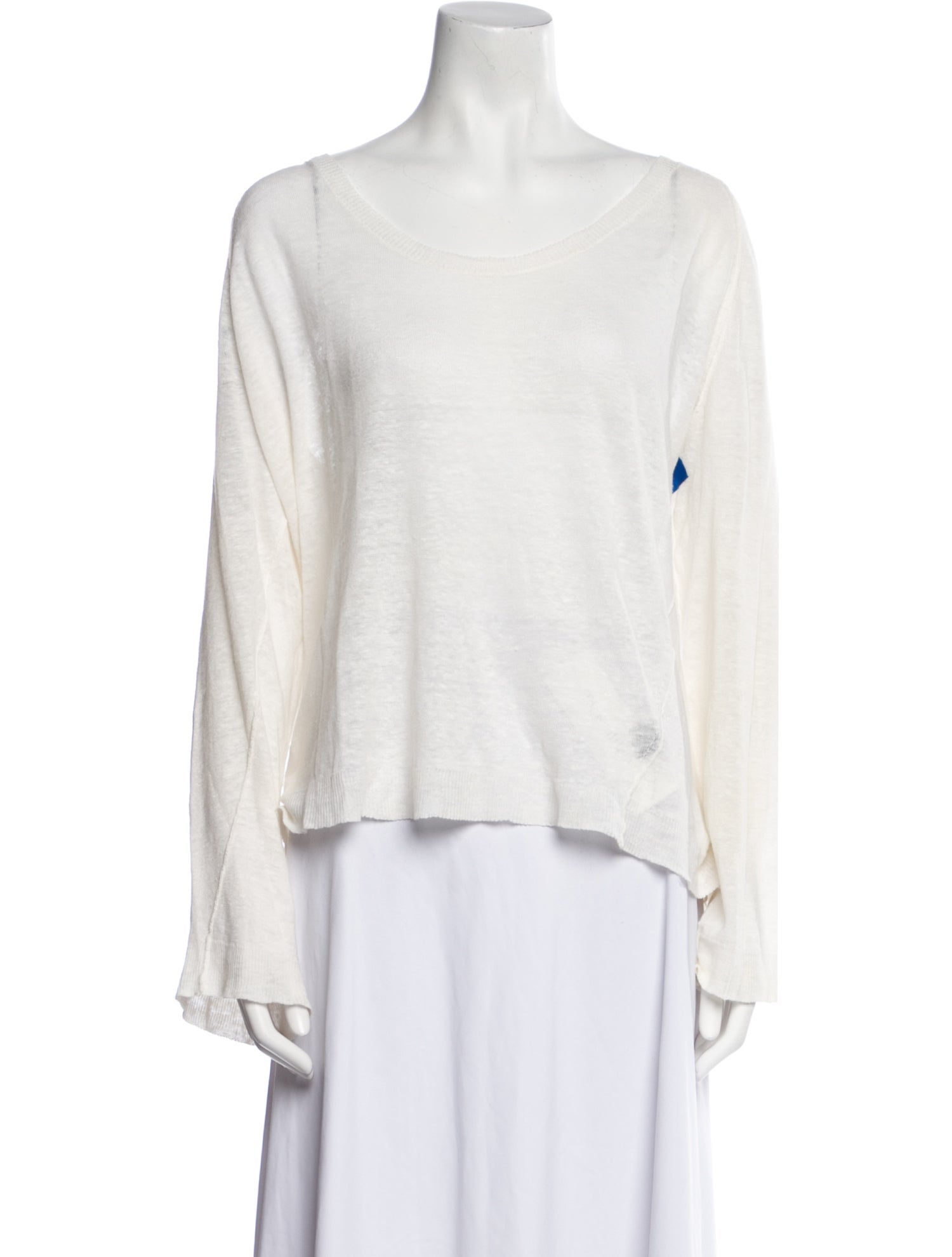 Nili Lotan Linen Scoop Neck Sweater