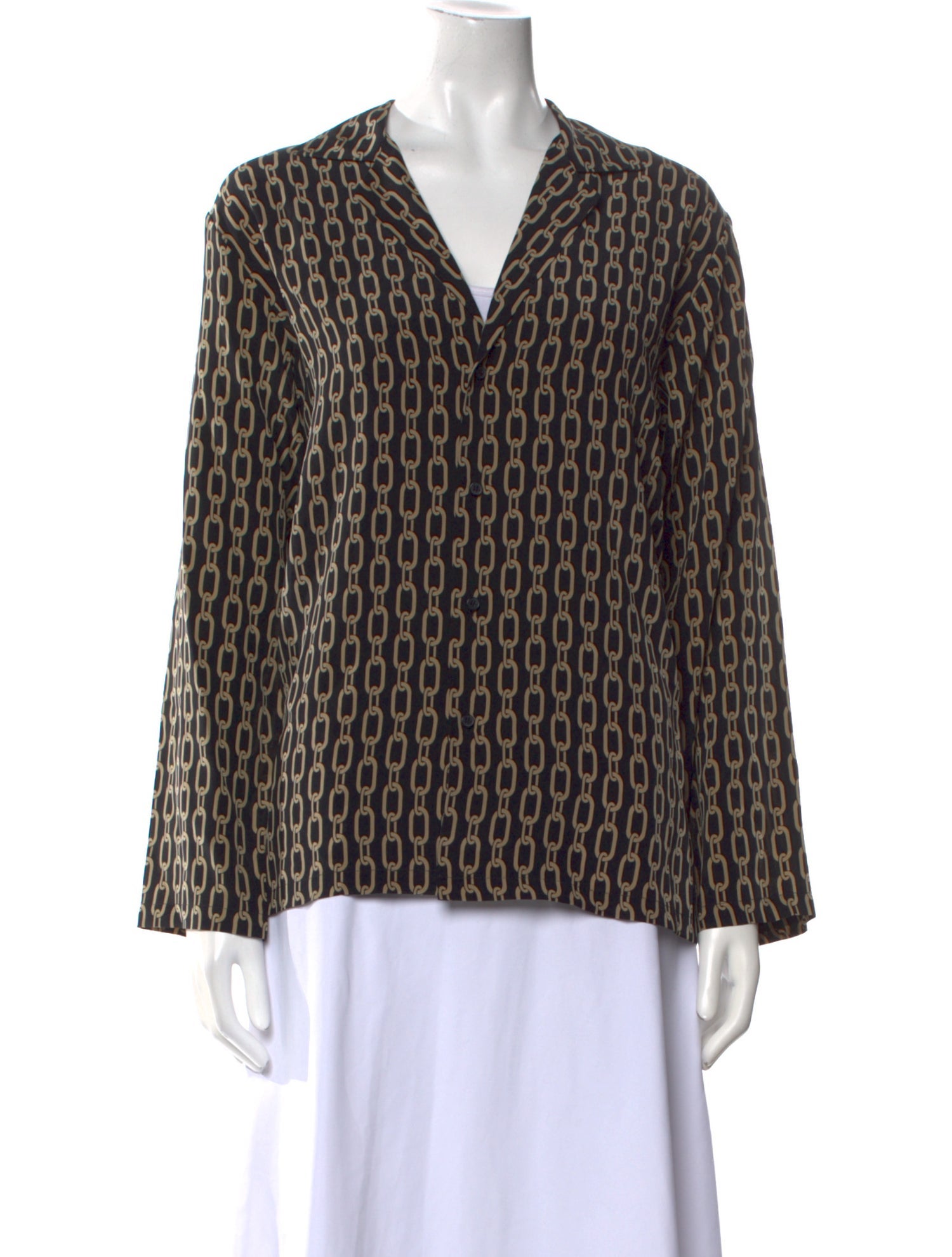Nili Lotan Silk Animal Print Blouse w/ Tags