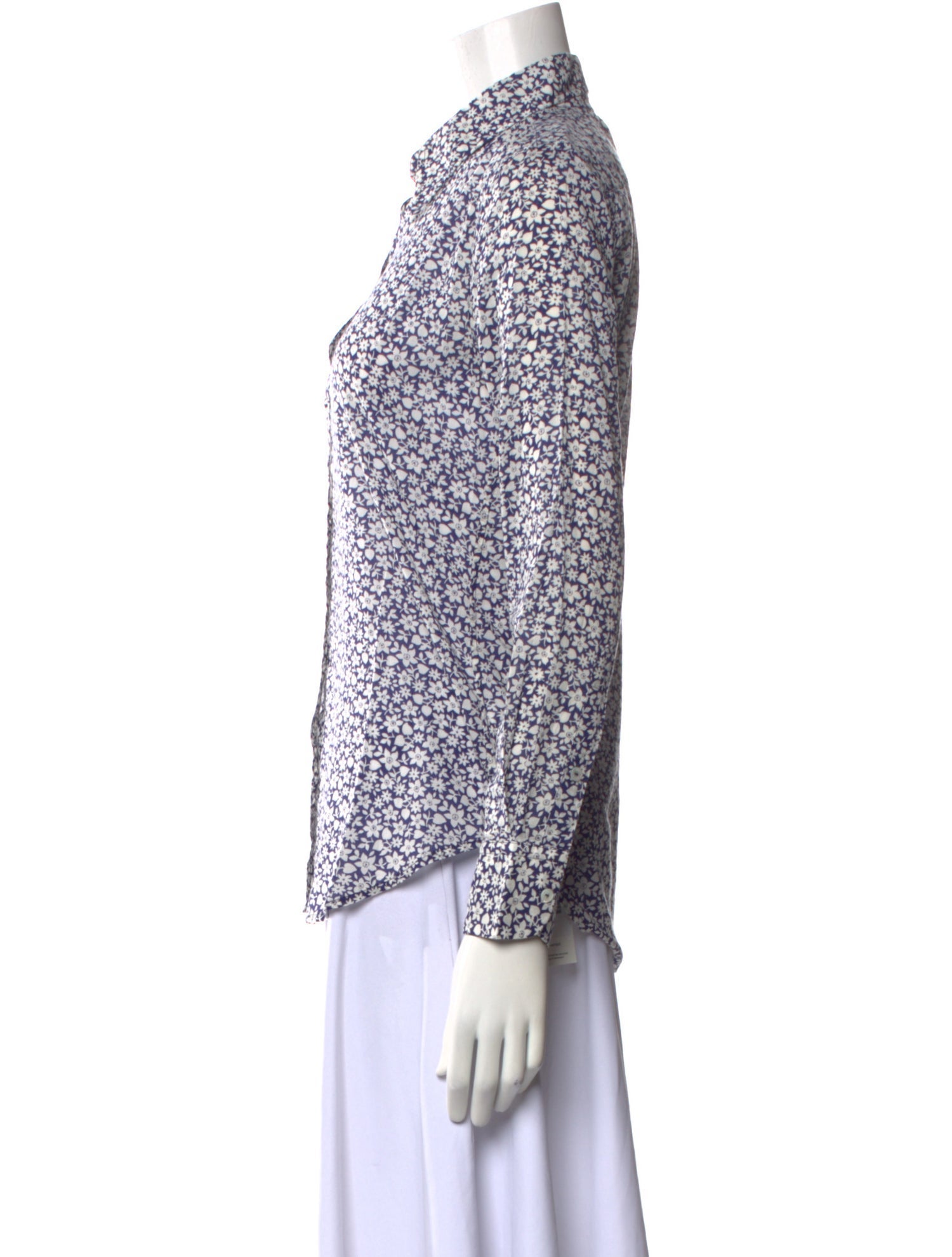 Nili Lotan Printed Long Sleeve Button-Up Top w/ Tags