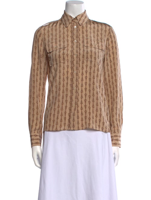 Nili Lotan Silk Striped Button-Up Top