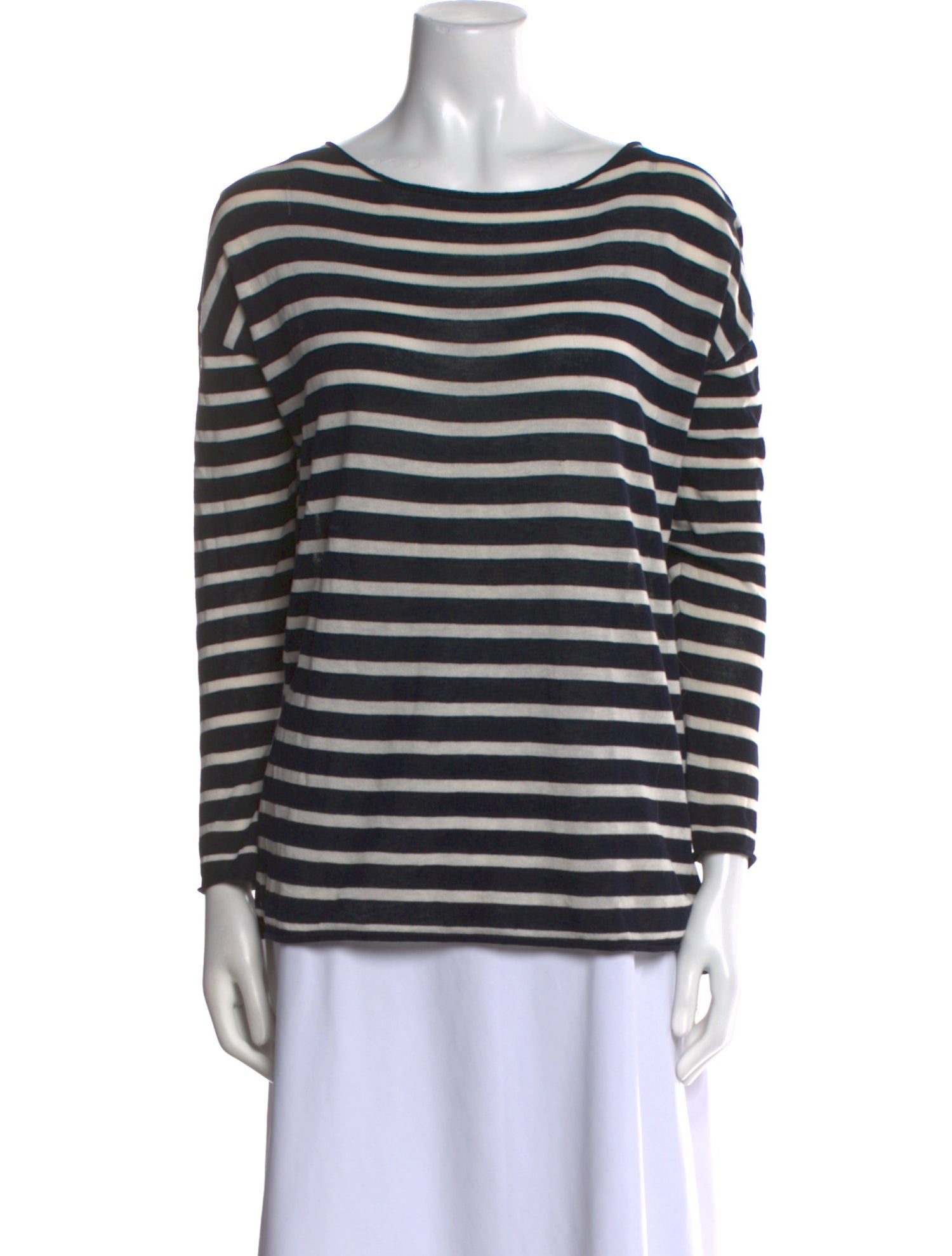 Nili Lotan Striped Bateau Neckline Top