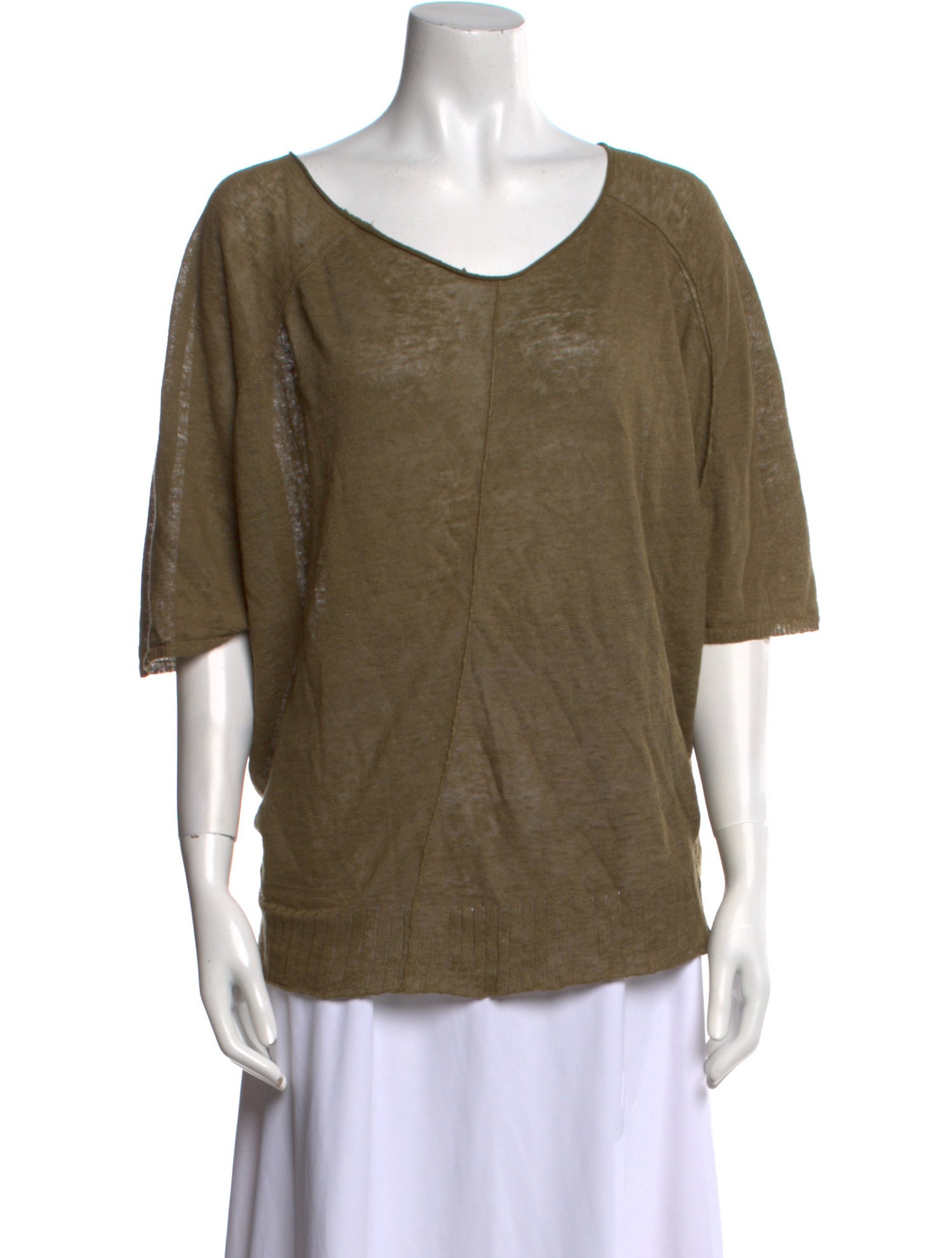 Nili Lotan Linen V-Neck T-Shirt
