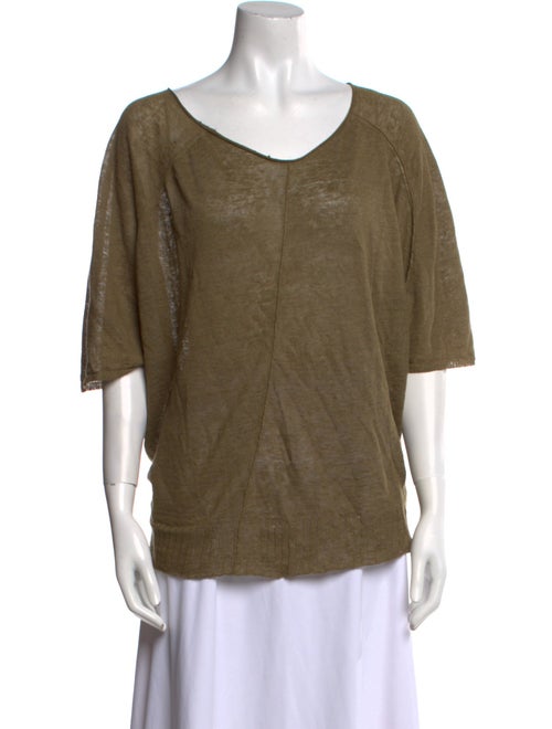 Nili Lotan Linen V-Neck T-Shirt
