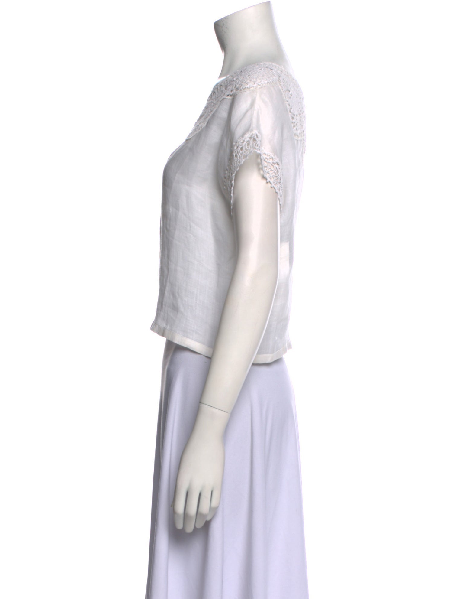 Nili Lotan Bateau Neckline Short Sleeve Crop Top w/ Tags