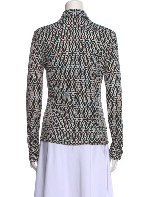 Nili Lotan Printed Long Sleeve Button-Up Top