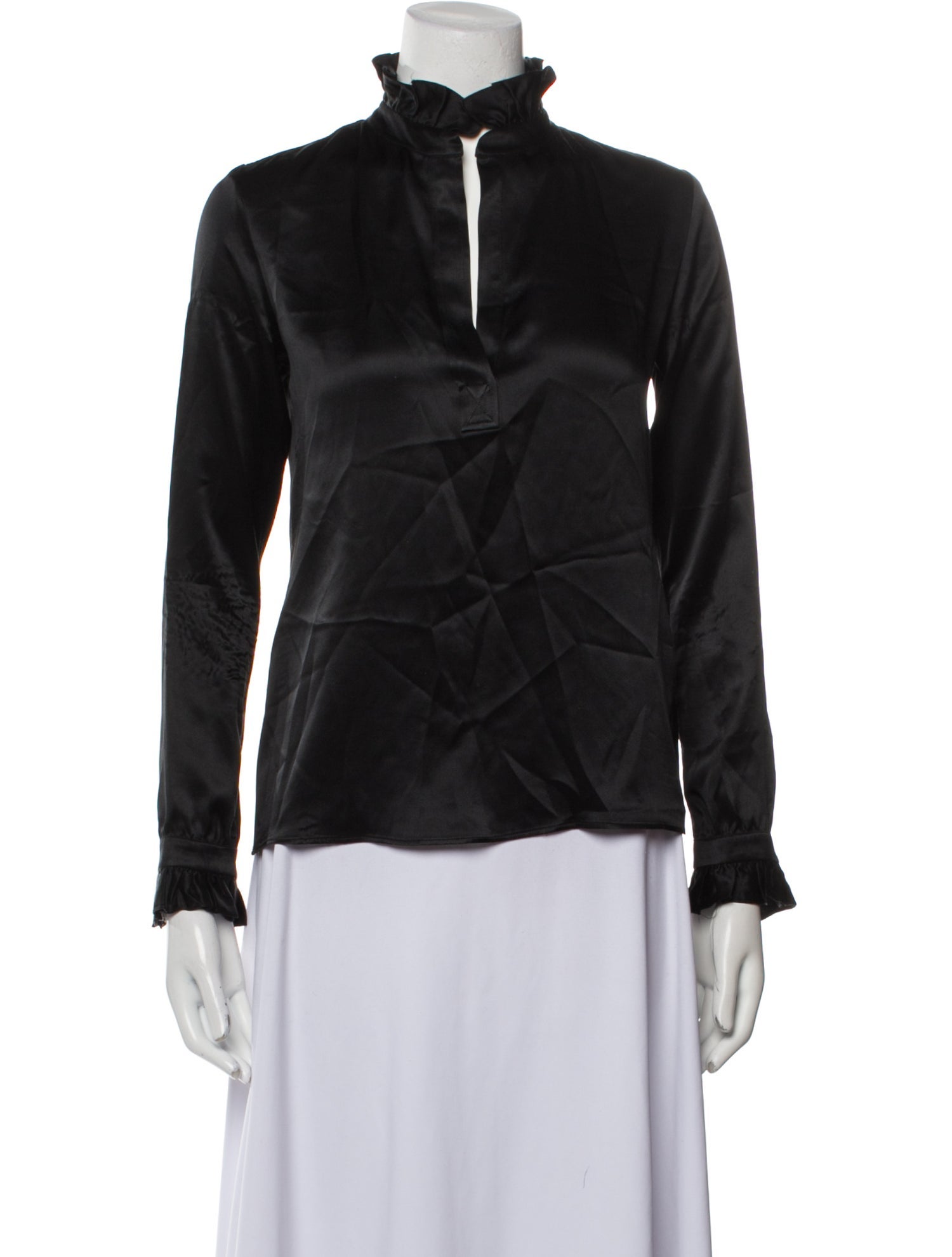 Nili Lotan Silk Mock Neck Sweatshirt