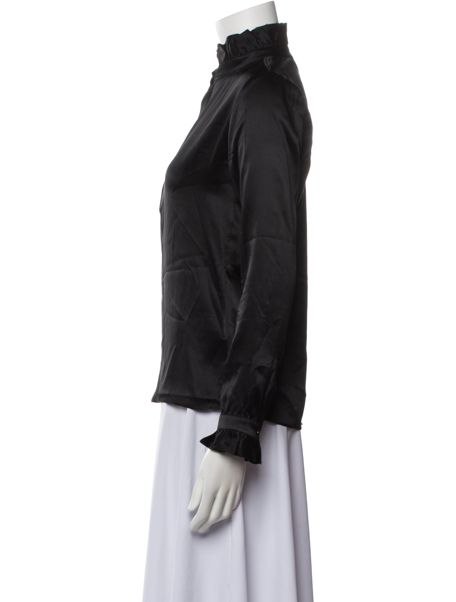 Nili Lotan Silk Mock Neck Sweatshirt