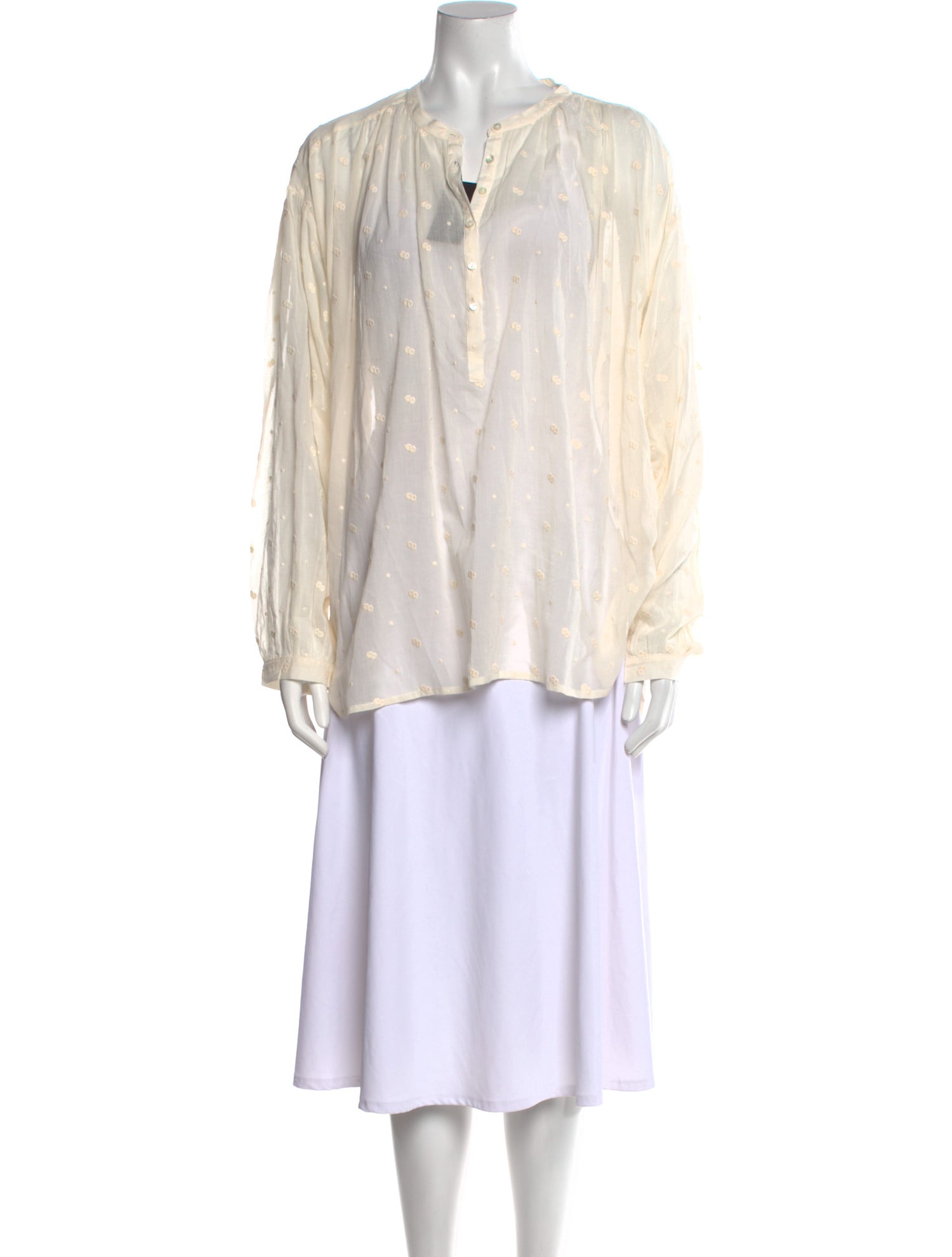 Nili Lotan Patterned Mock Neck Tunic w/ Tags