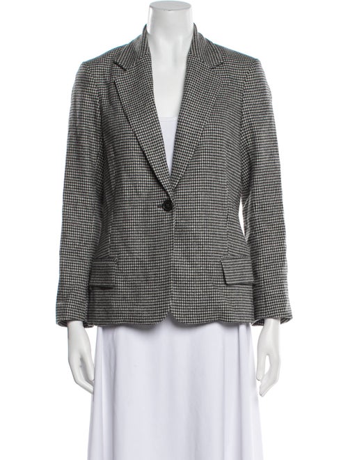 Nili Lotan Wool Houndstooth Print Blazer