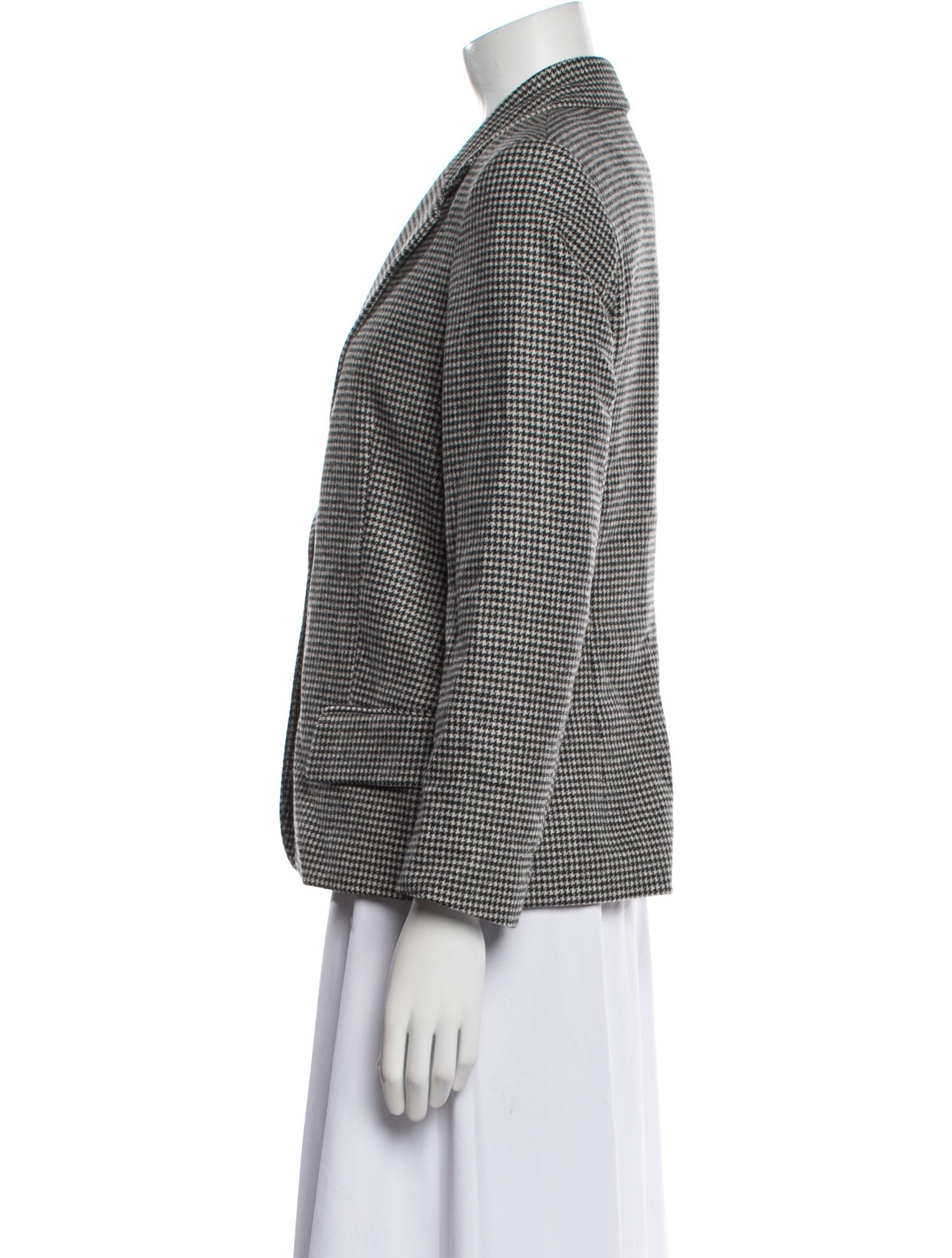 Nili Lotan Wool Houndstooth Print Blazer