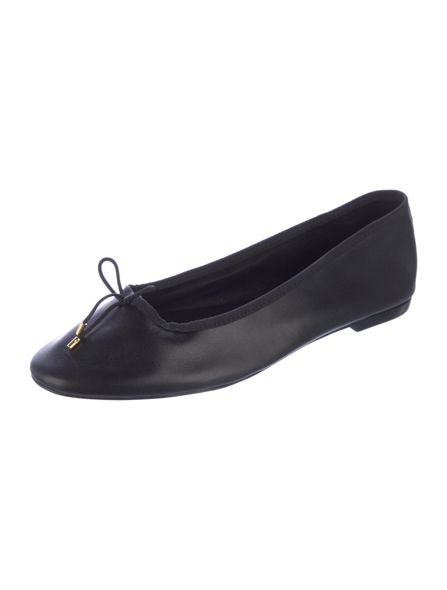 Nili Lotan Leather Bow Accents Ballet Flats