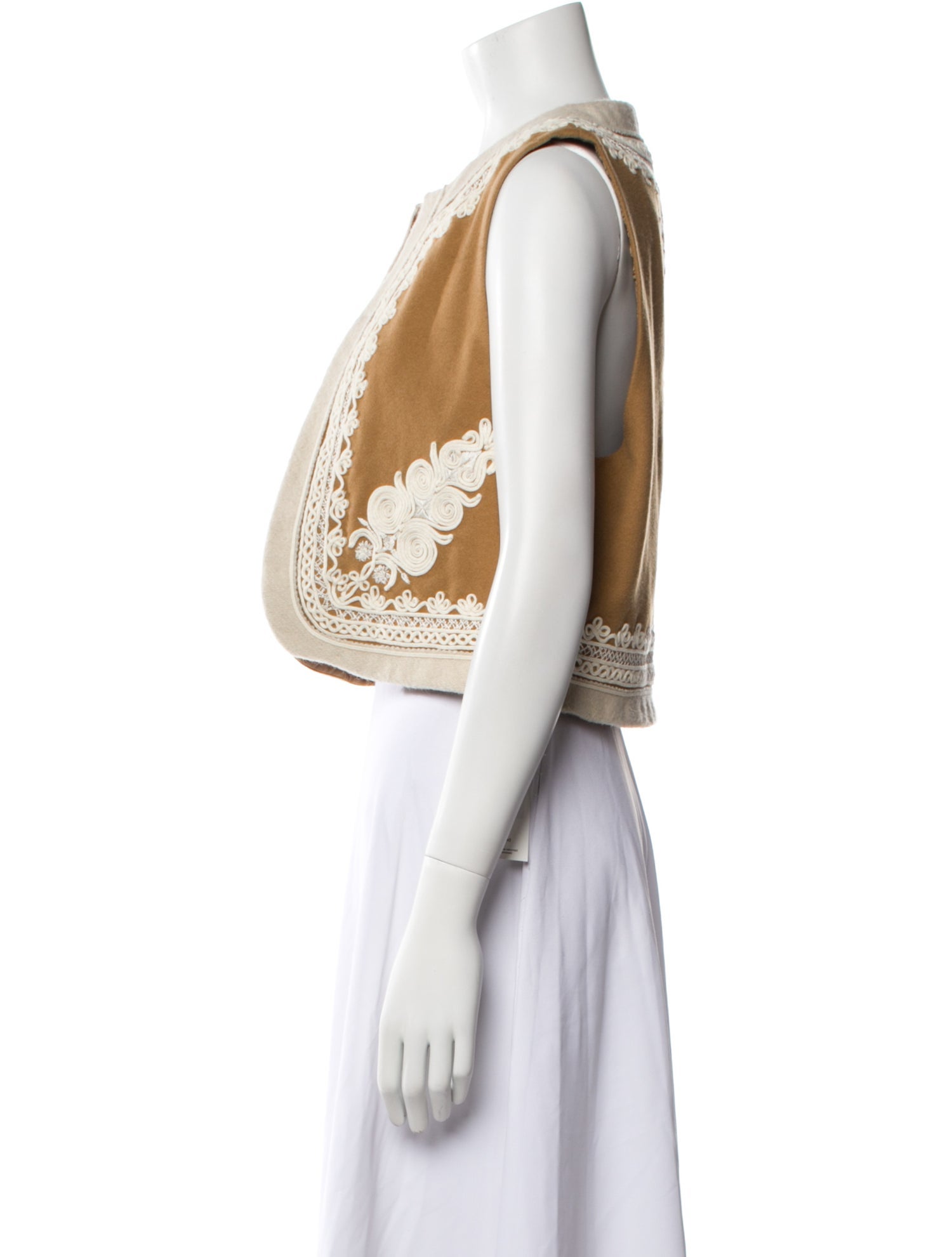 Nili Lotan Virgin Wool Lace Pattern Vest