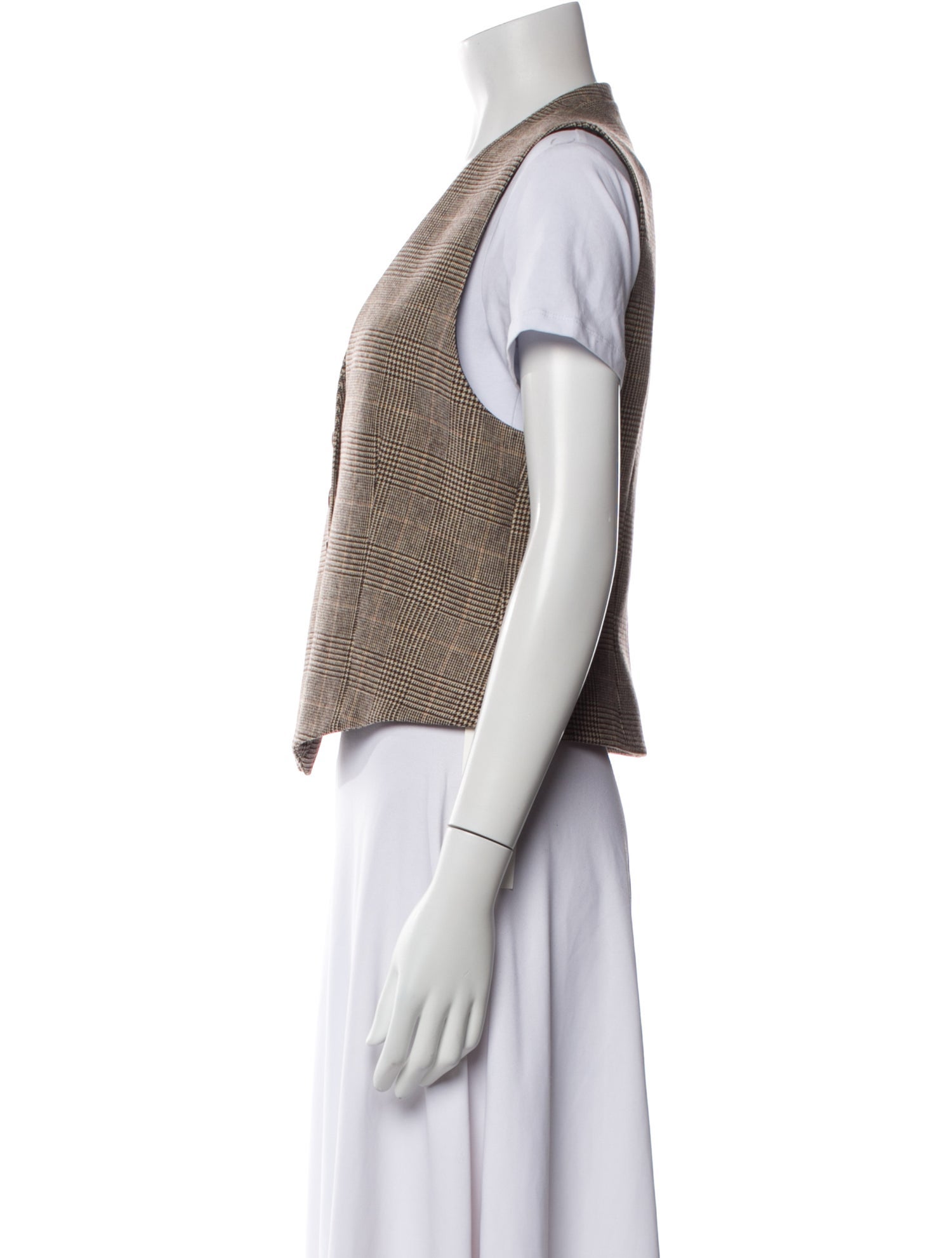 Nili Lotan Wool Houndstooth Print Vest