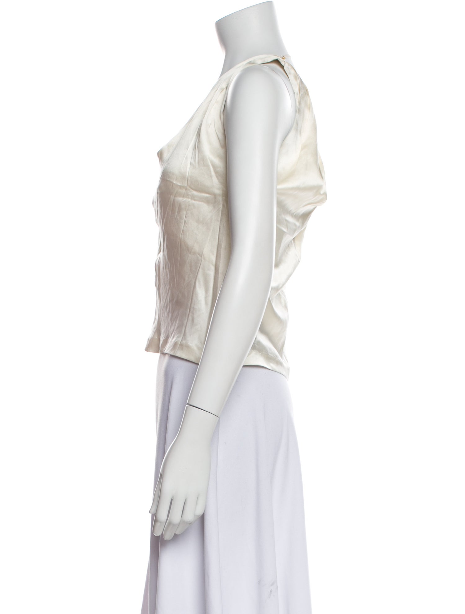 Nili Lotan Silk V-Neck Crop Top