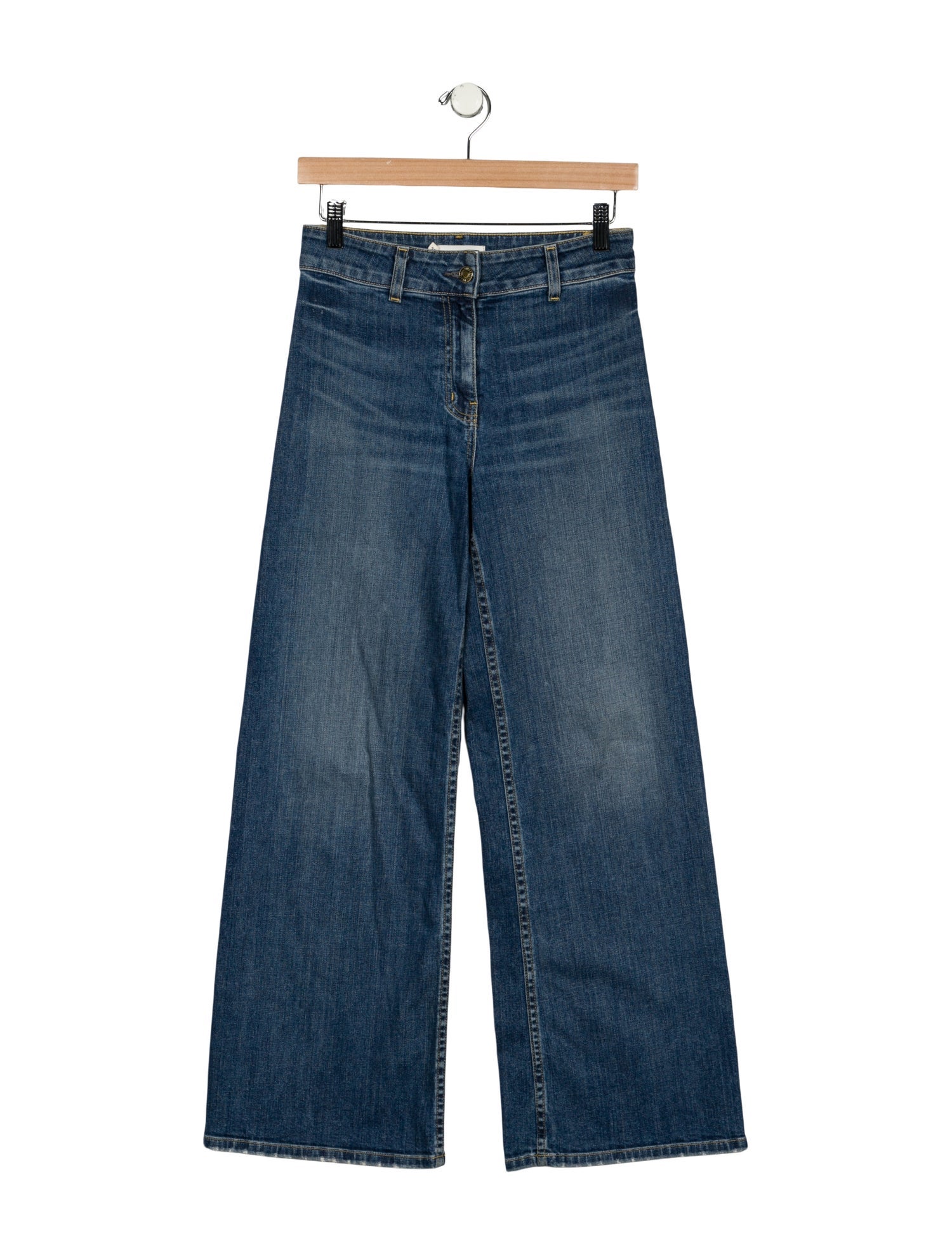 Nili Lotan Mid-Rise Wide Leg Jeans