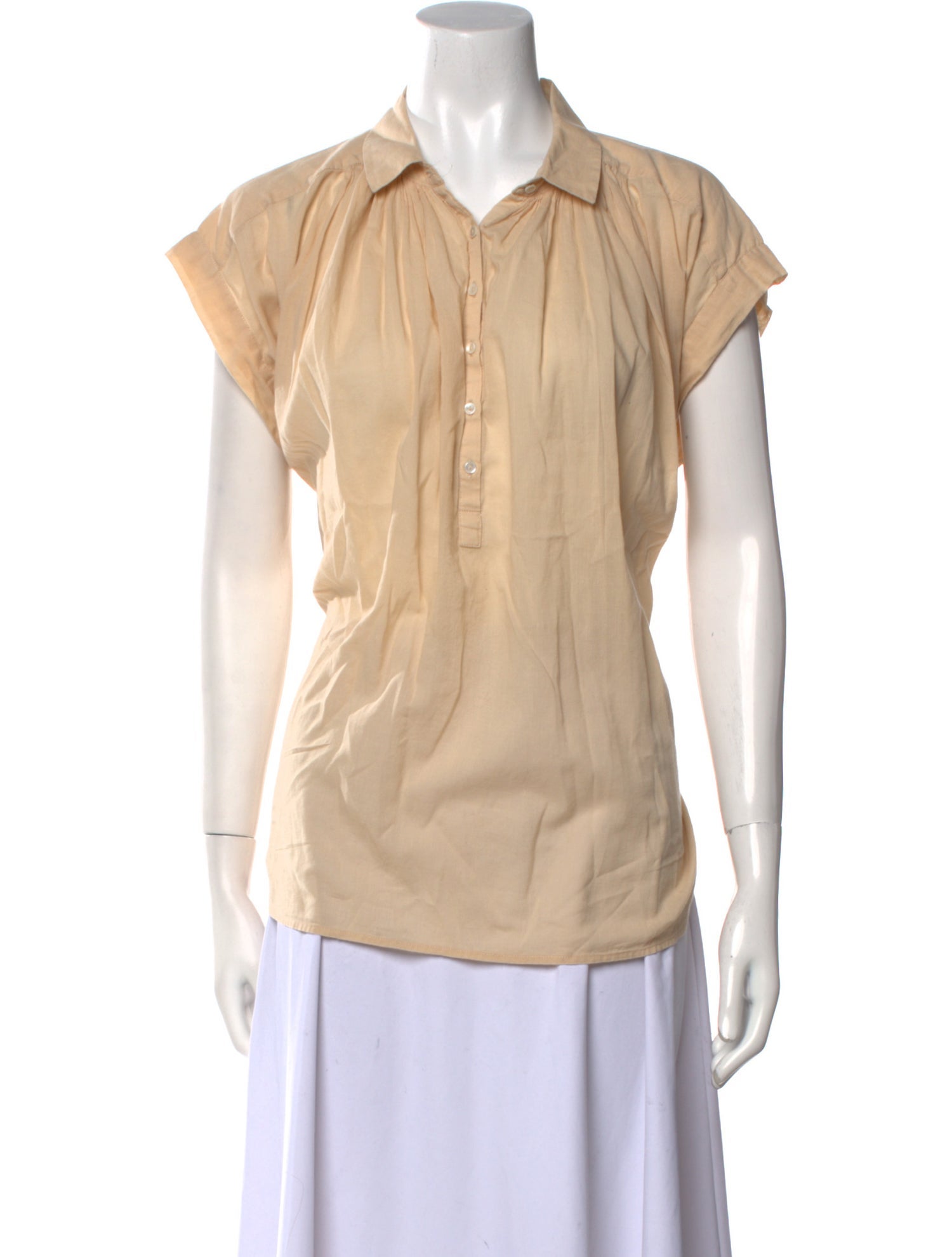 Nili Lotan Short Sleeve Button-Up Top
