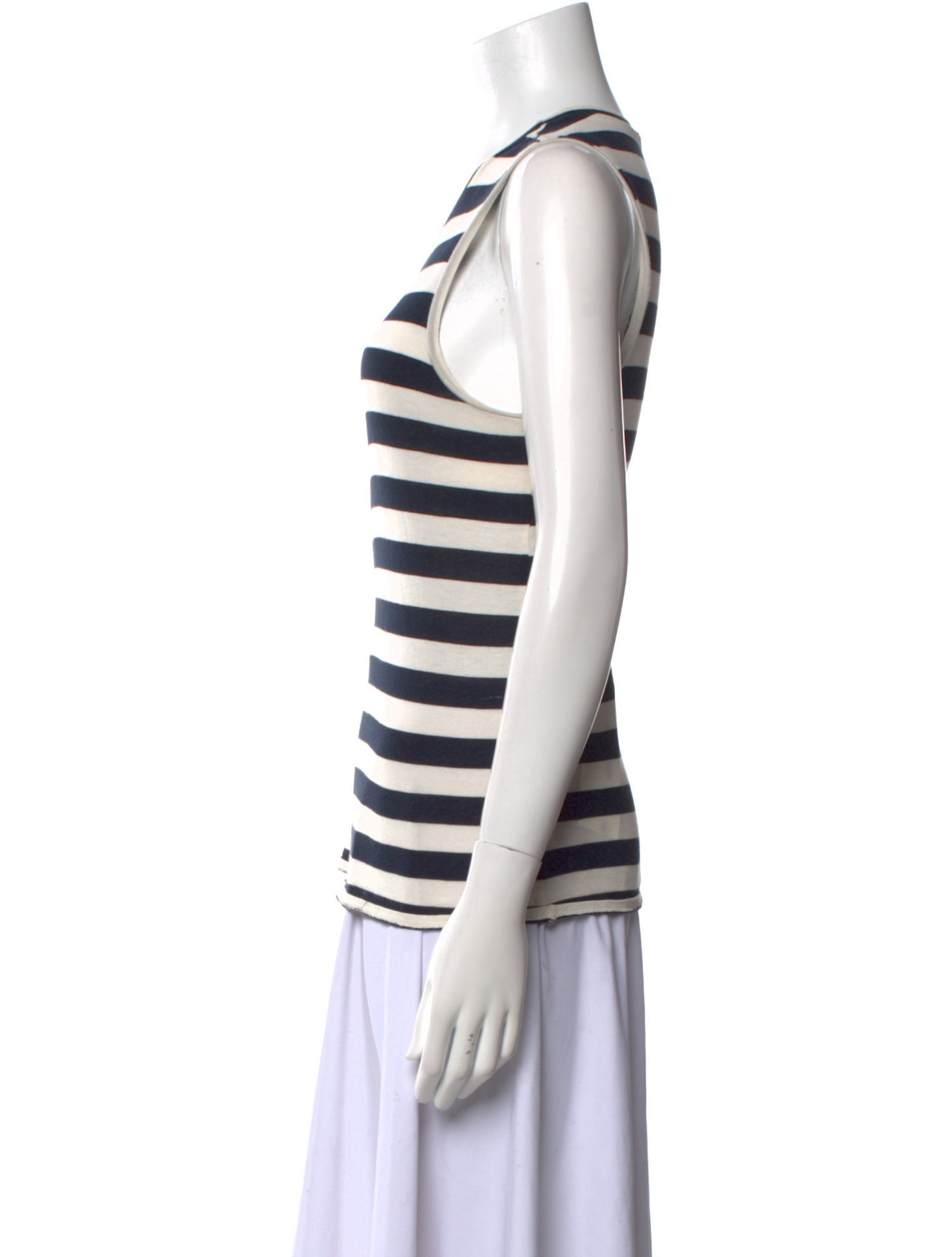 Nili Lotan Striped Scoop Neck Top