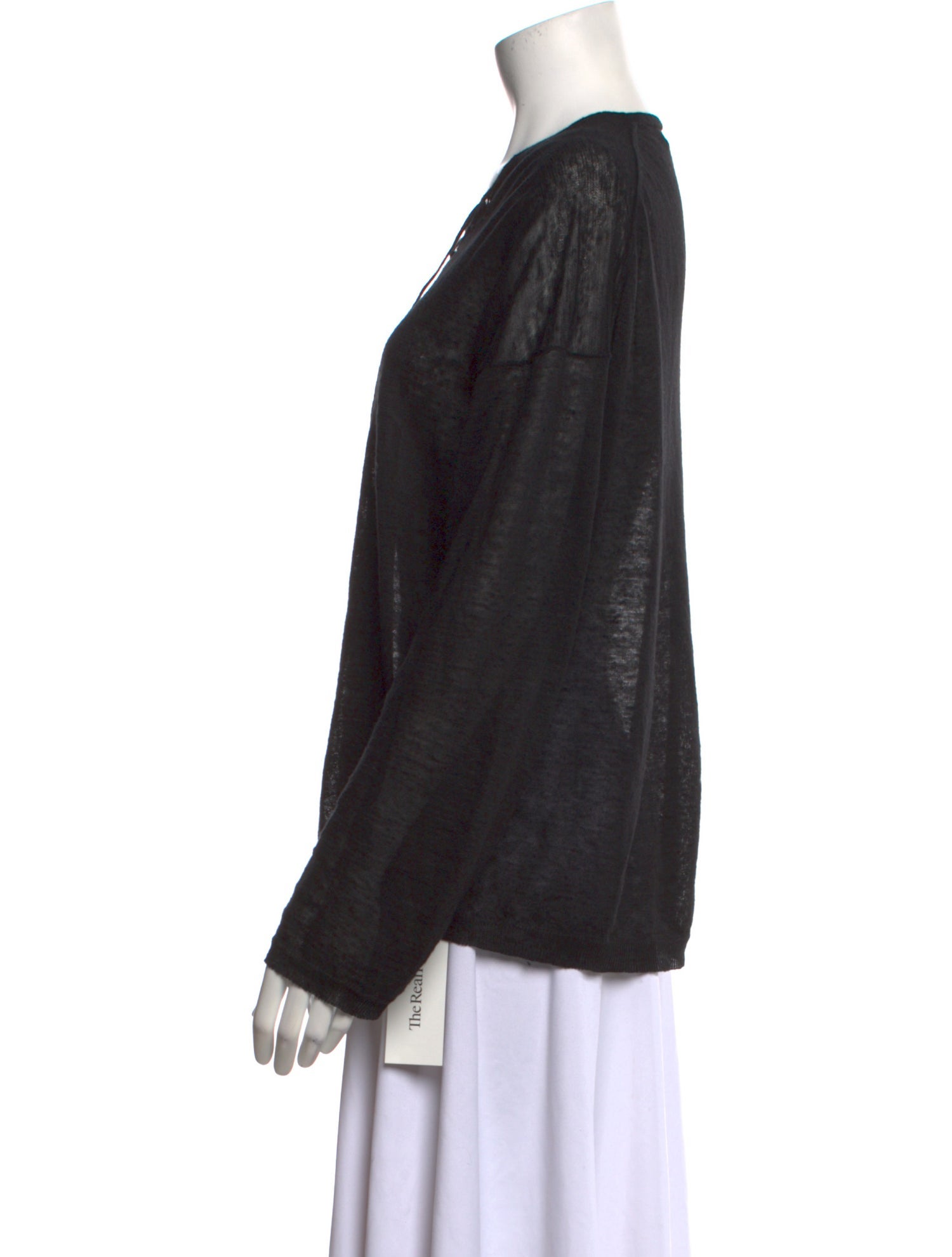 Nili Lotan Linen Tie Neck Blouse