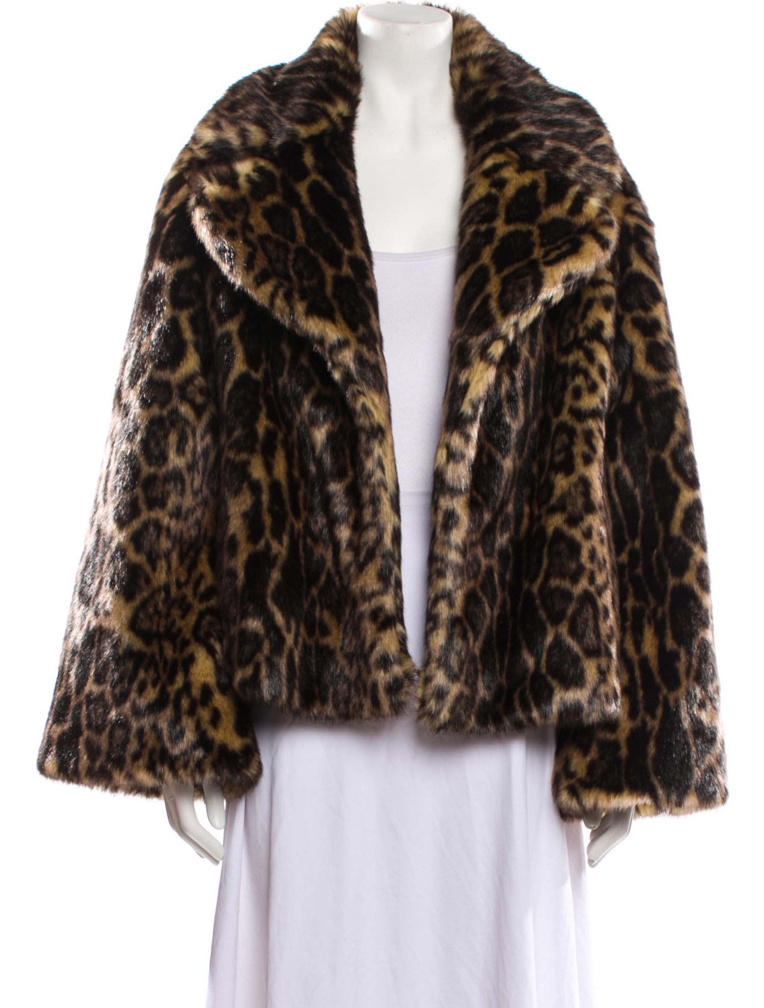 Nili Lotan Faux Fur Animal Print Faux Fur Coat