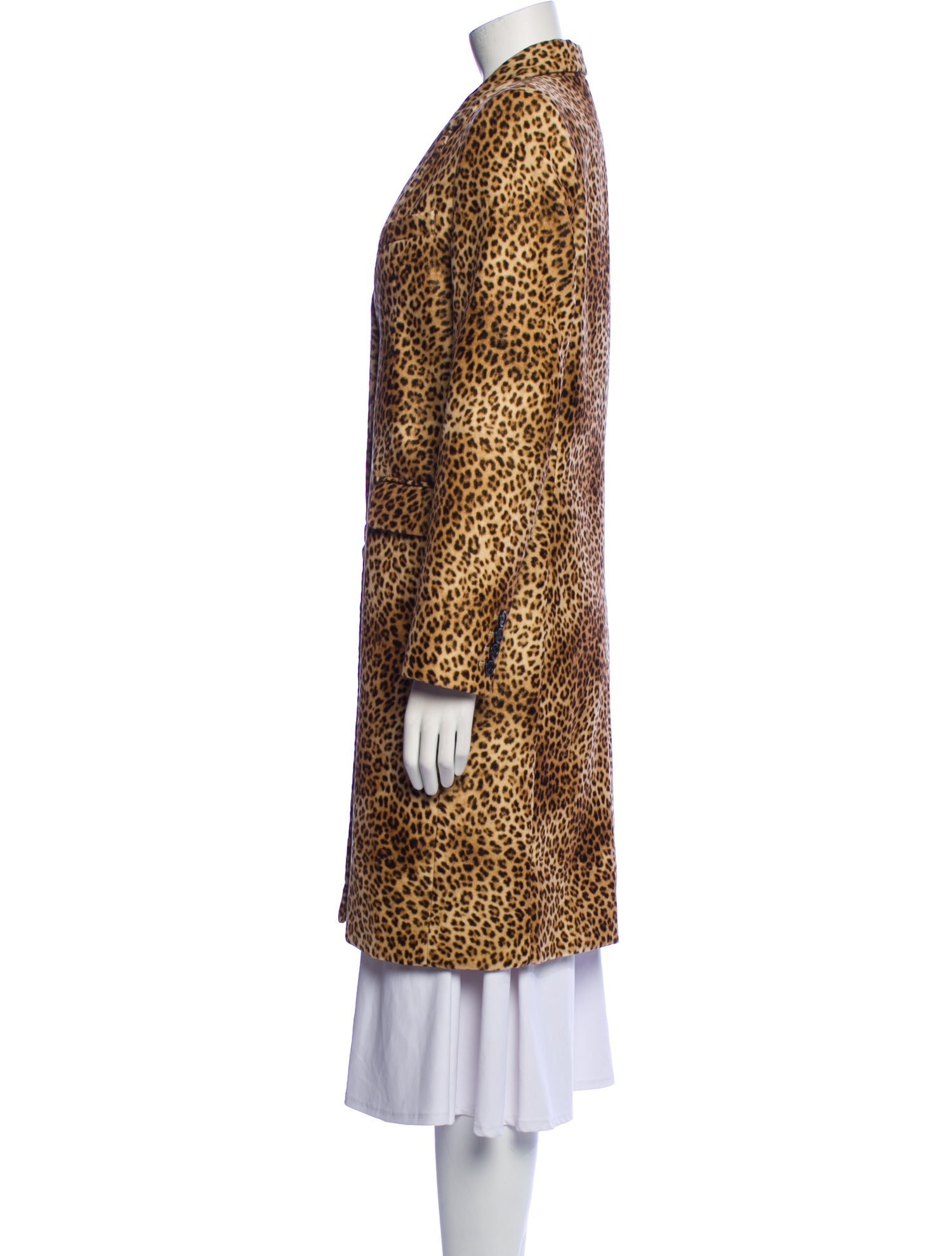 Nili Lotan Animal Print Faux Fur Coat