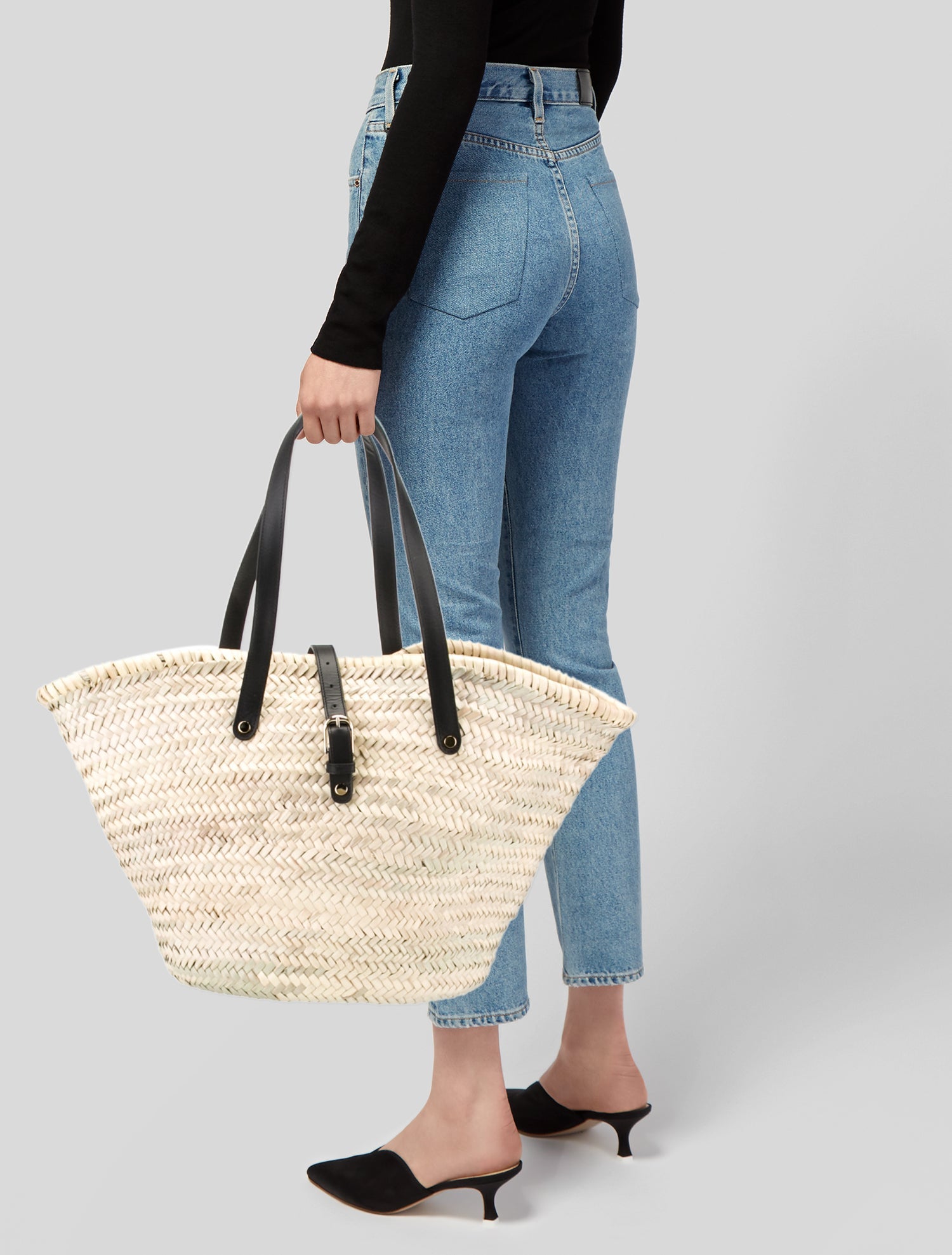 Celine 2022 Triomphe Cabas Drawstring Tote - Black Totes