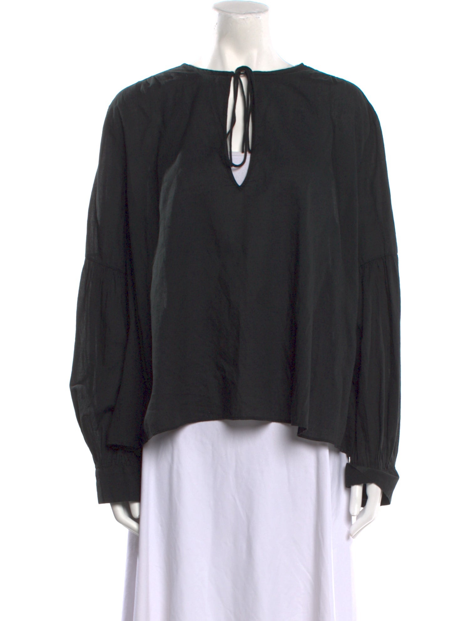 Nili Lotan Tie Neck Long Sleeve Blouse