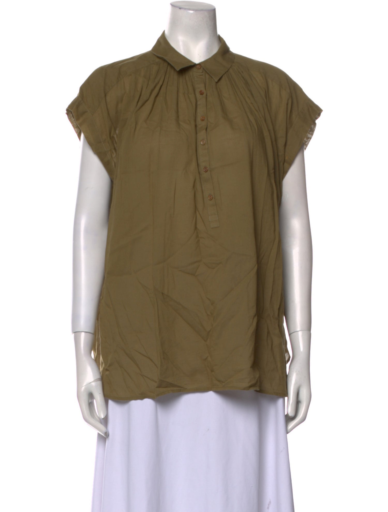 Nili Lotan Short Sleeve Button-Up Top