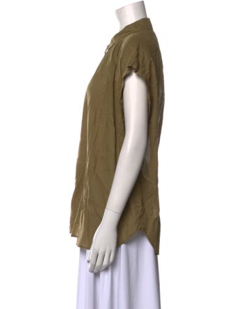 Nili Lotan Short Sleeve Button-Up Top