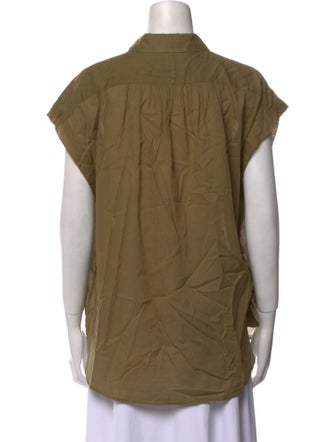 Nili Lotan Short Sleeve Button-Up Top