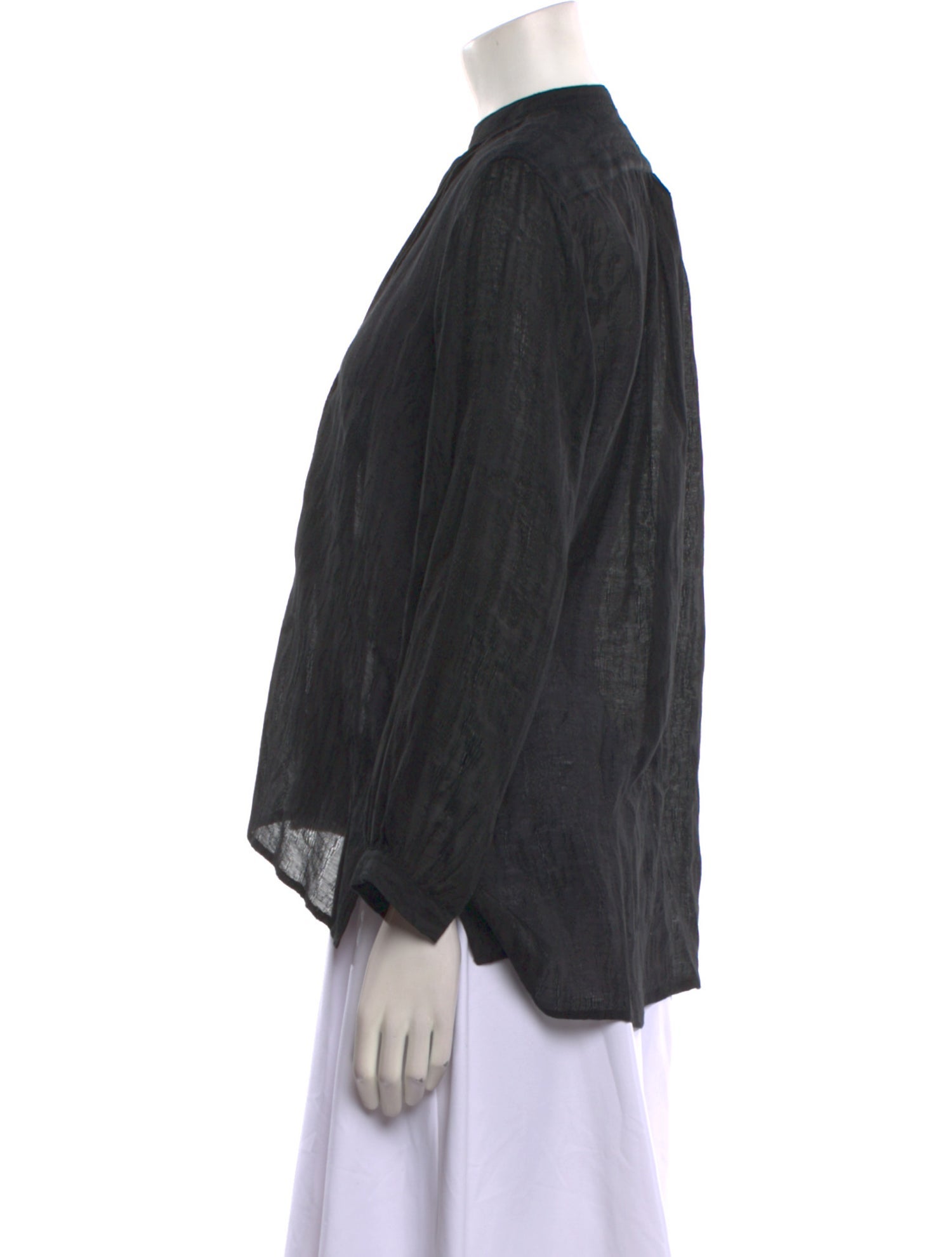 Nili Lotan Mock Neck Long Sleeve Blouse