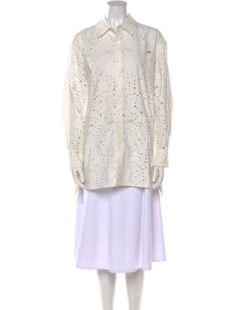 Nili Lotan Lace Pattern Long Sleeve Tunic