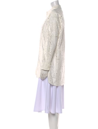 Nili Lotan Lace Pattern Long Sleeve Tunic