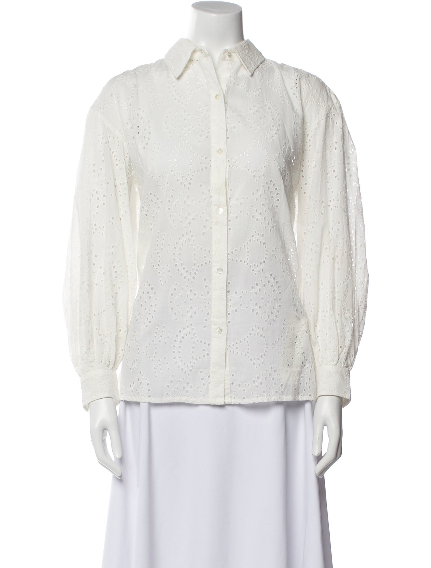 Nili Lotan Three-Quarter Sleeve Button-Up Top