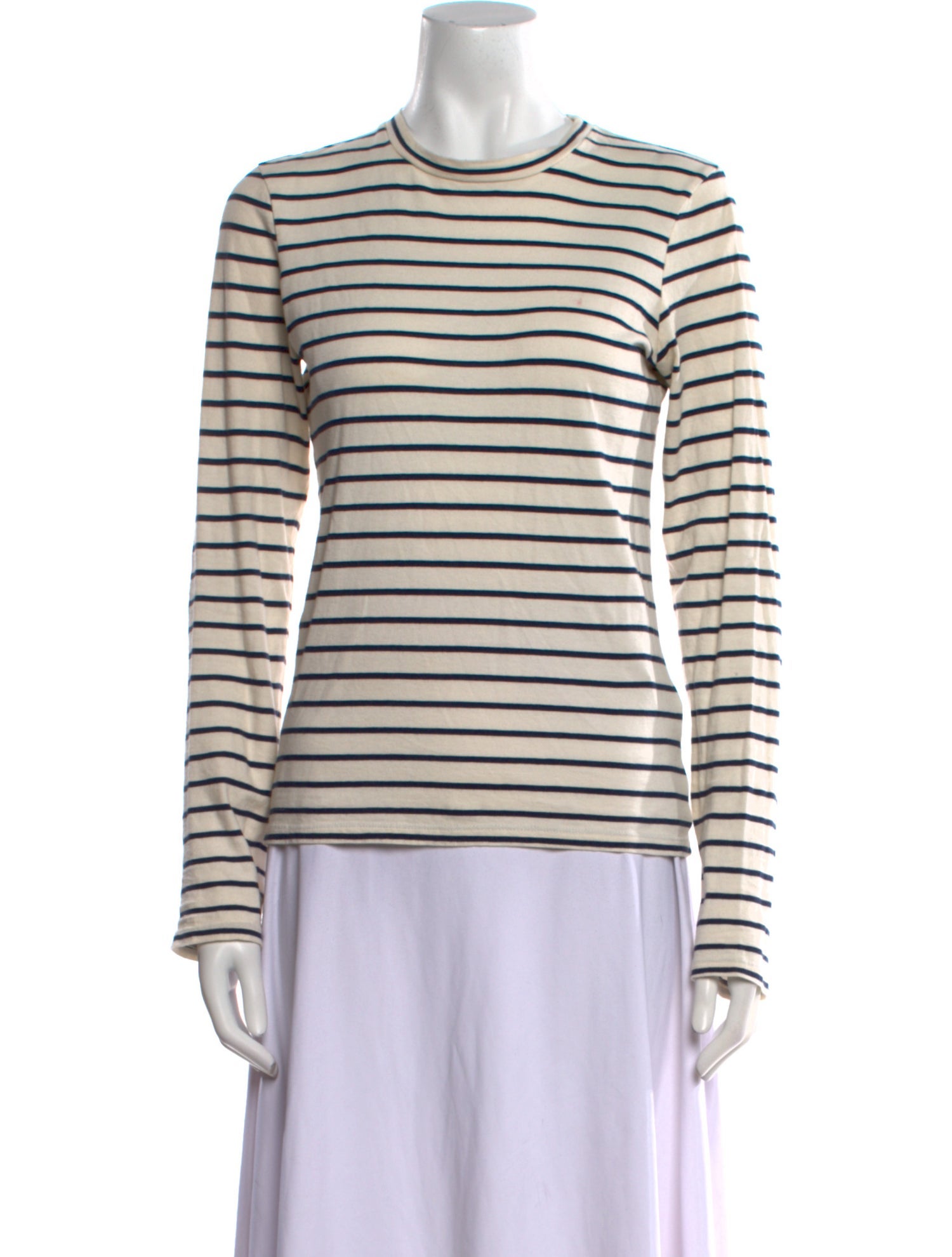 Nili Lotan Striped Crew Neck Top