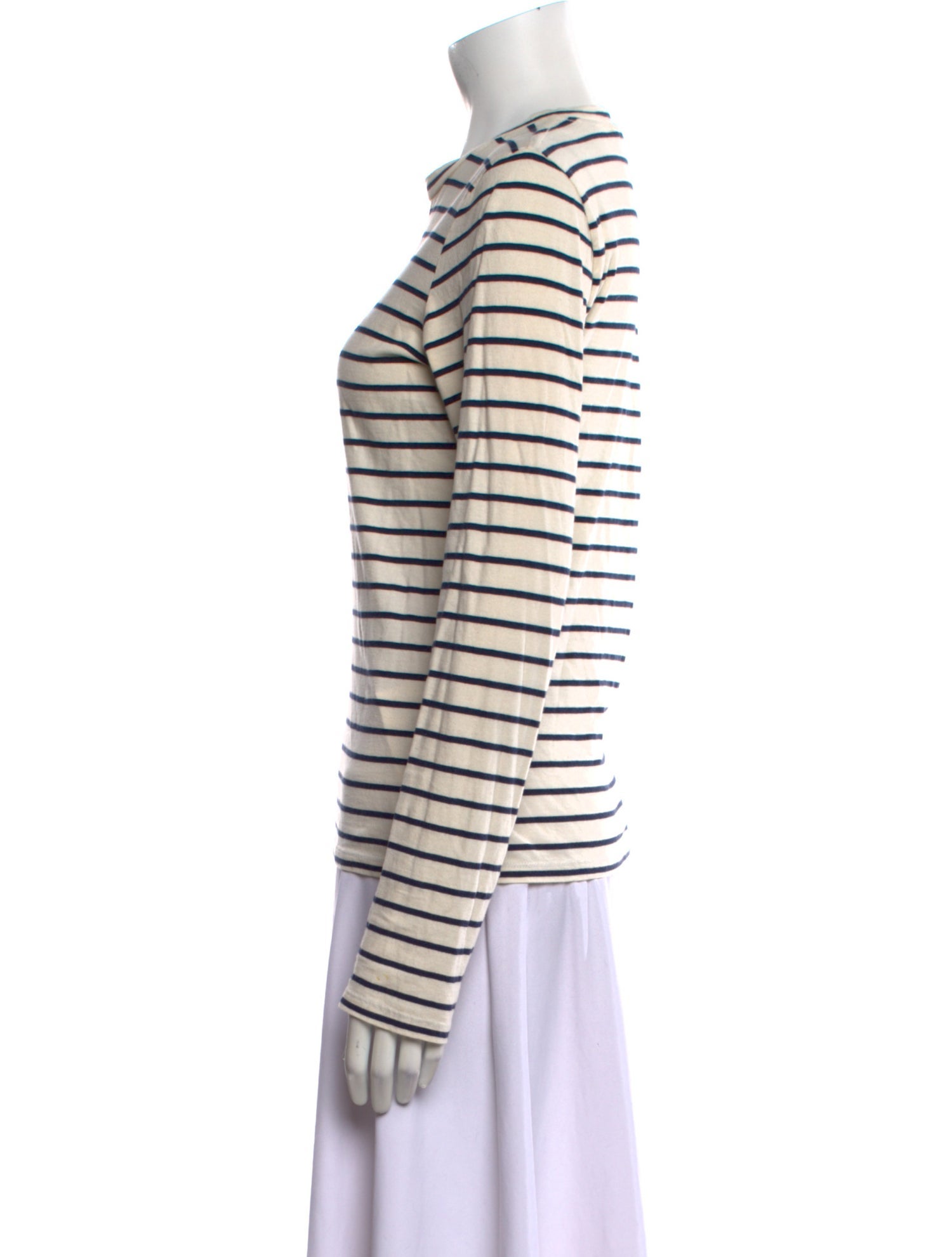 Nili Lotan Striped Crew Neck Top