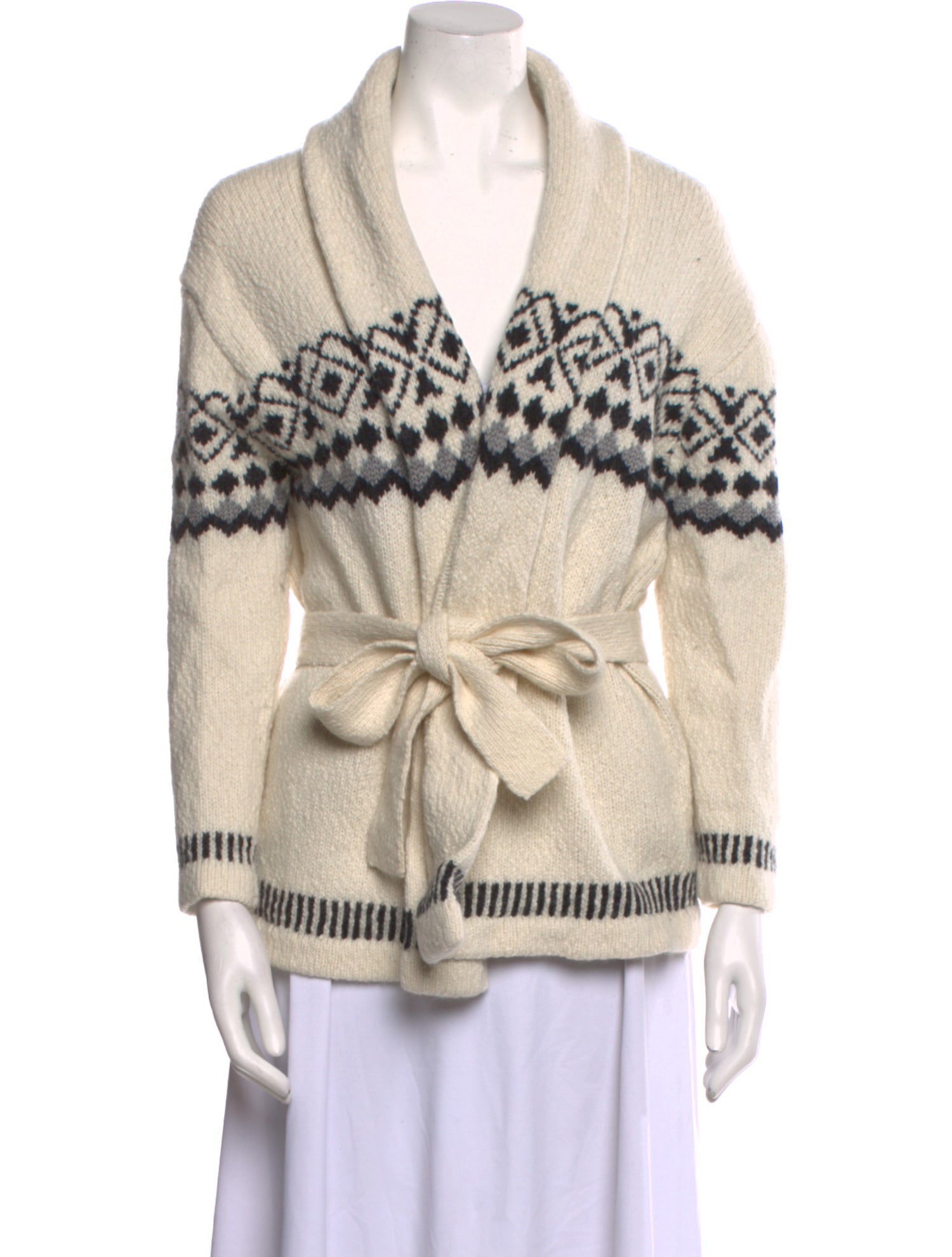 Nili Lotan Printed V-Neck Sweater