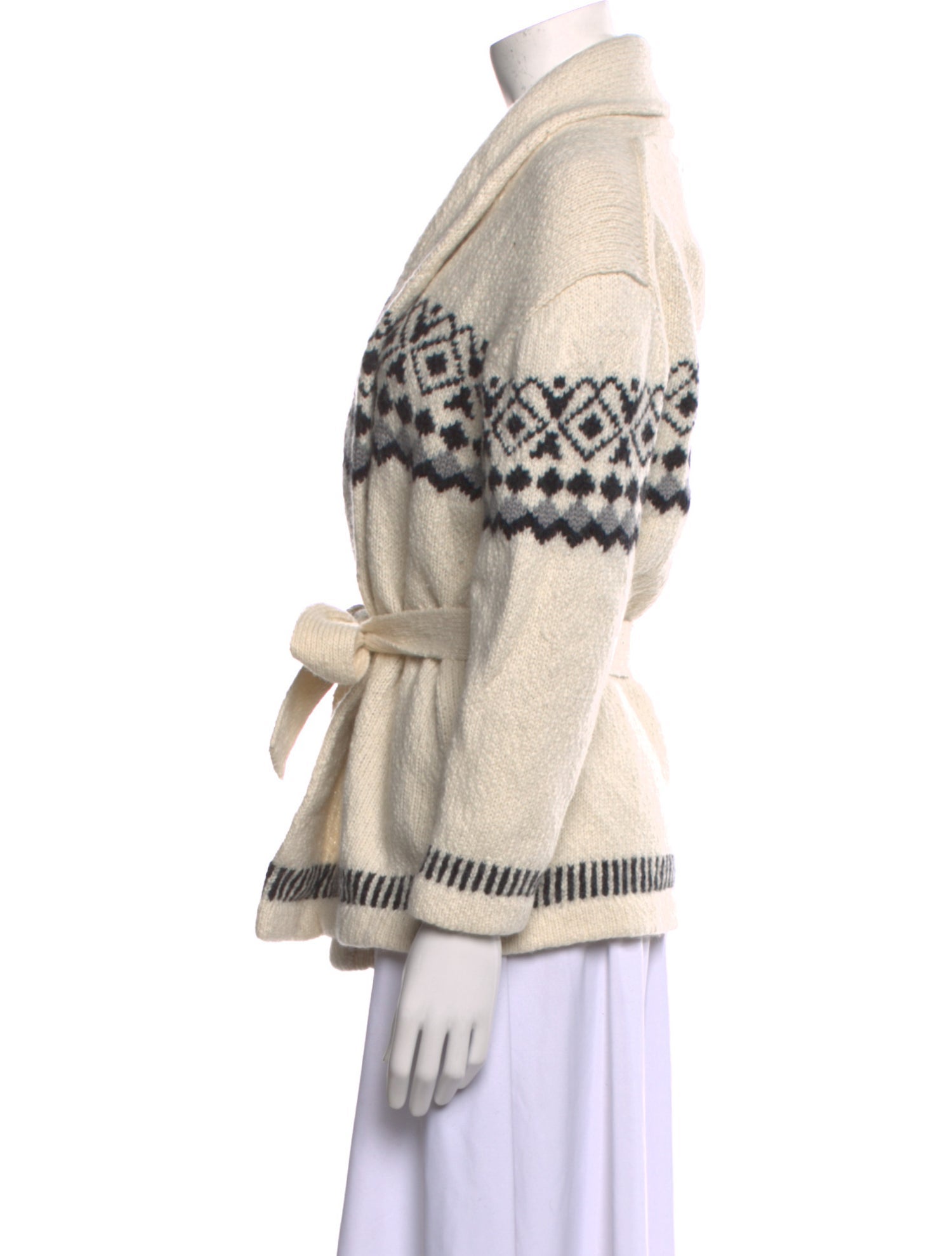 Nili Lotan Printed V-Neck Sweater