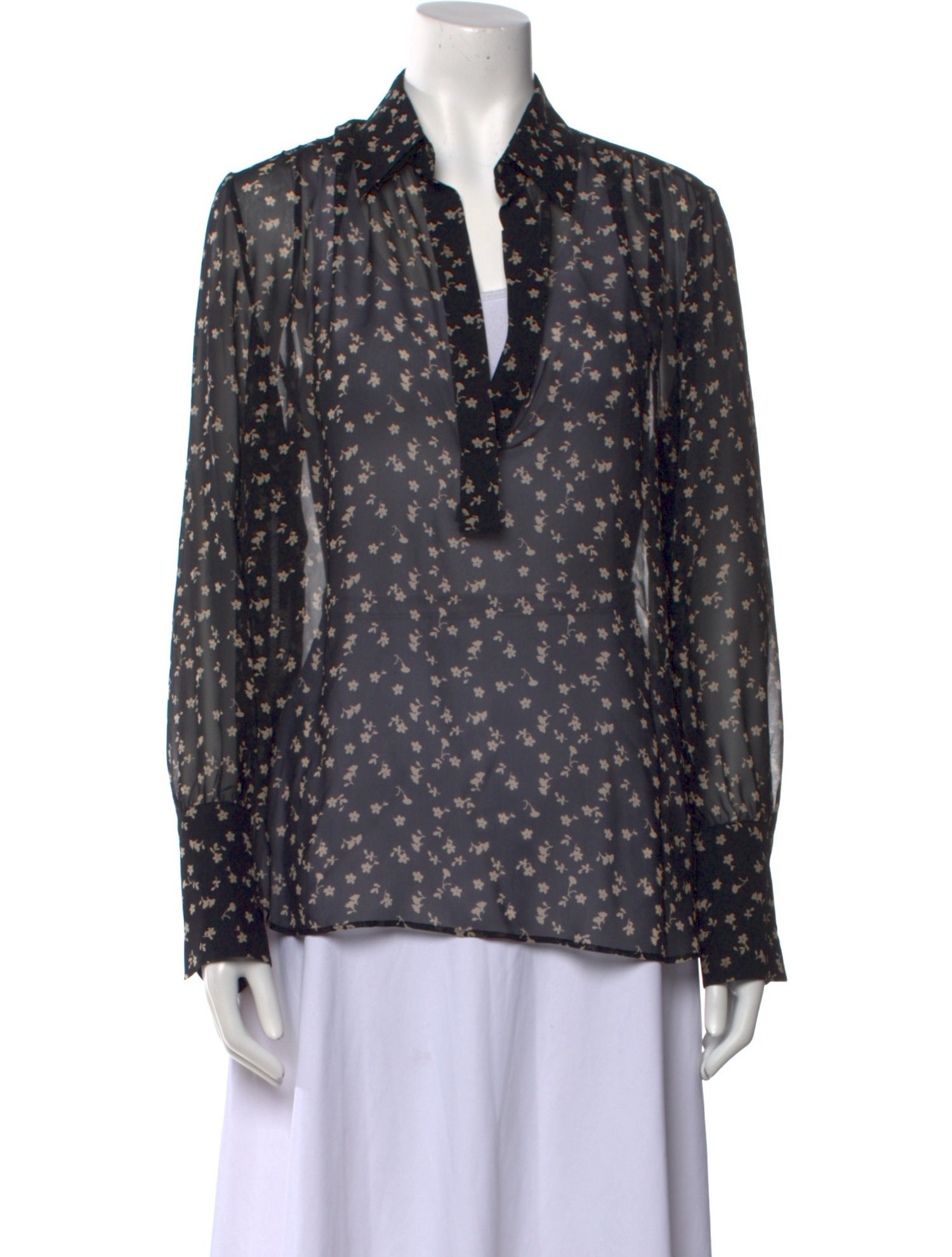 Nili Lotan Silk Floral Print Blouse w/ Tags