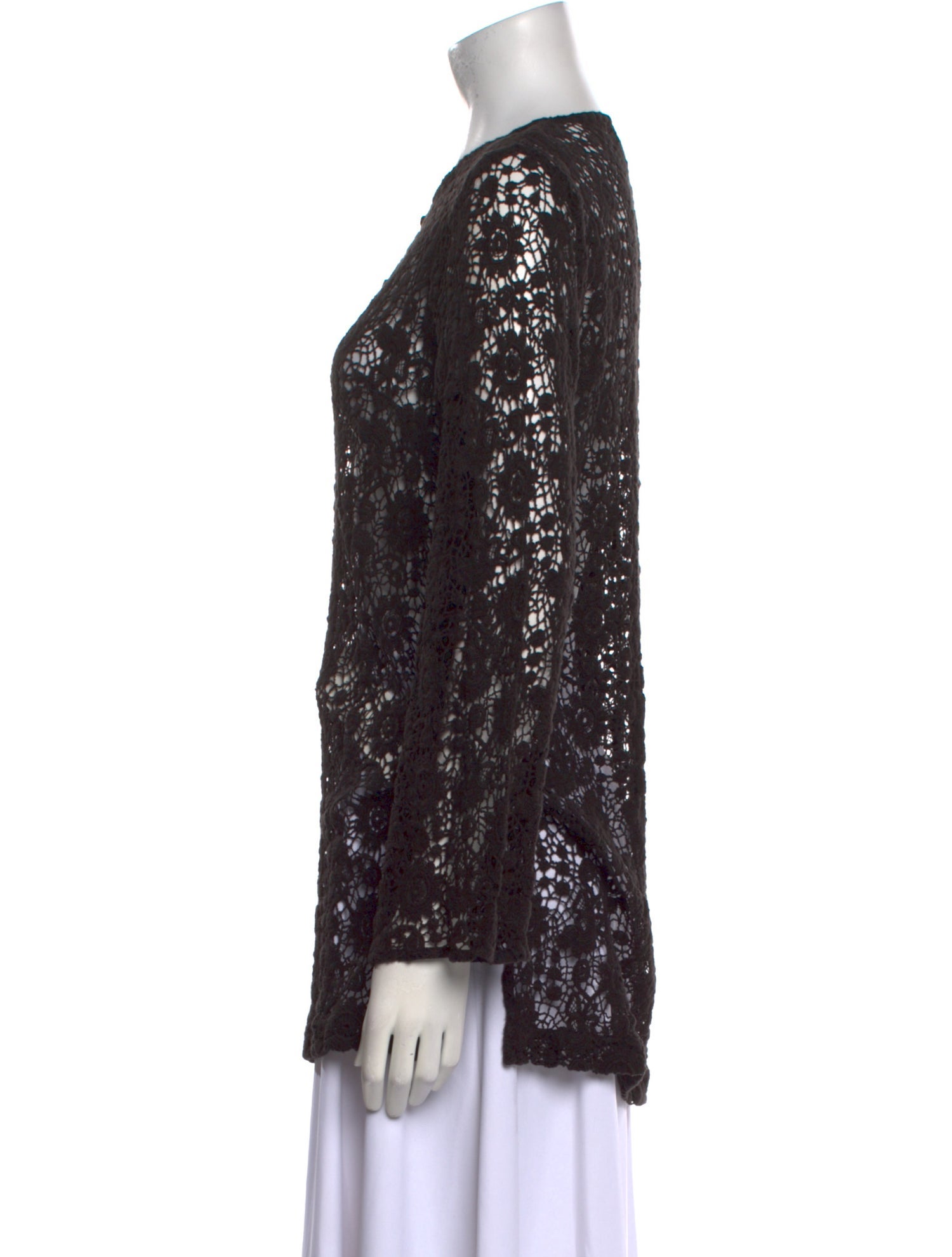 Nili Lotan Lace Pattern V-Neck Tunic