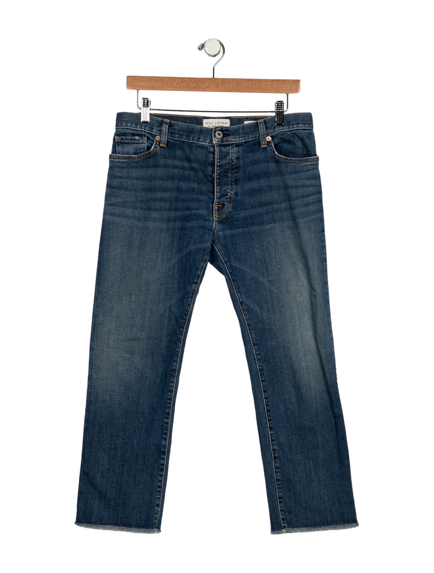 Nili Lotan Mid-Rise Straight Leg Jeans