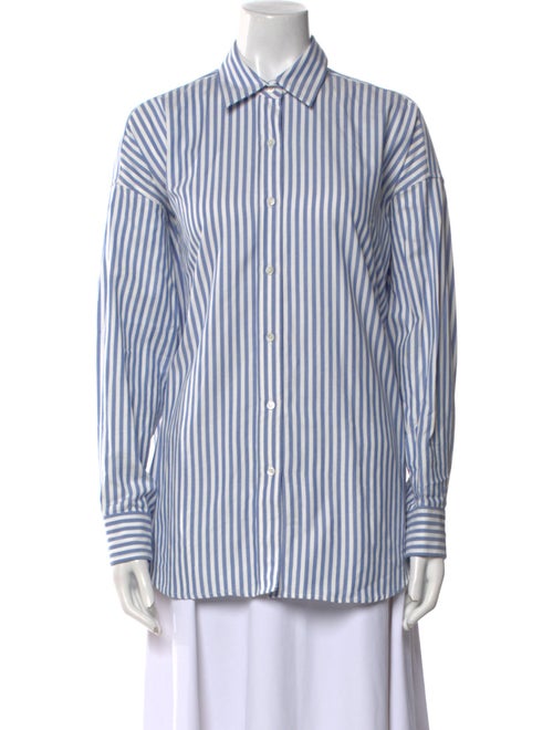Nili Lotan Striped Long Sleeve Button-Up Top