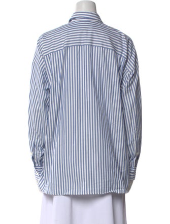 Nili Lotan Striped Long Sleeve Button-Up Top