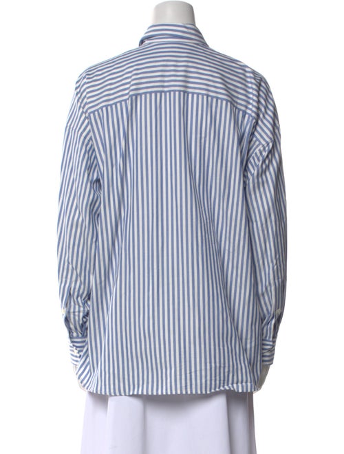 Nili Lotan Striped Long Sleeve Button-Up Top