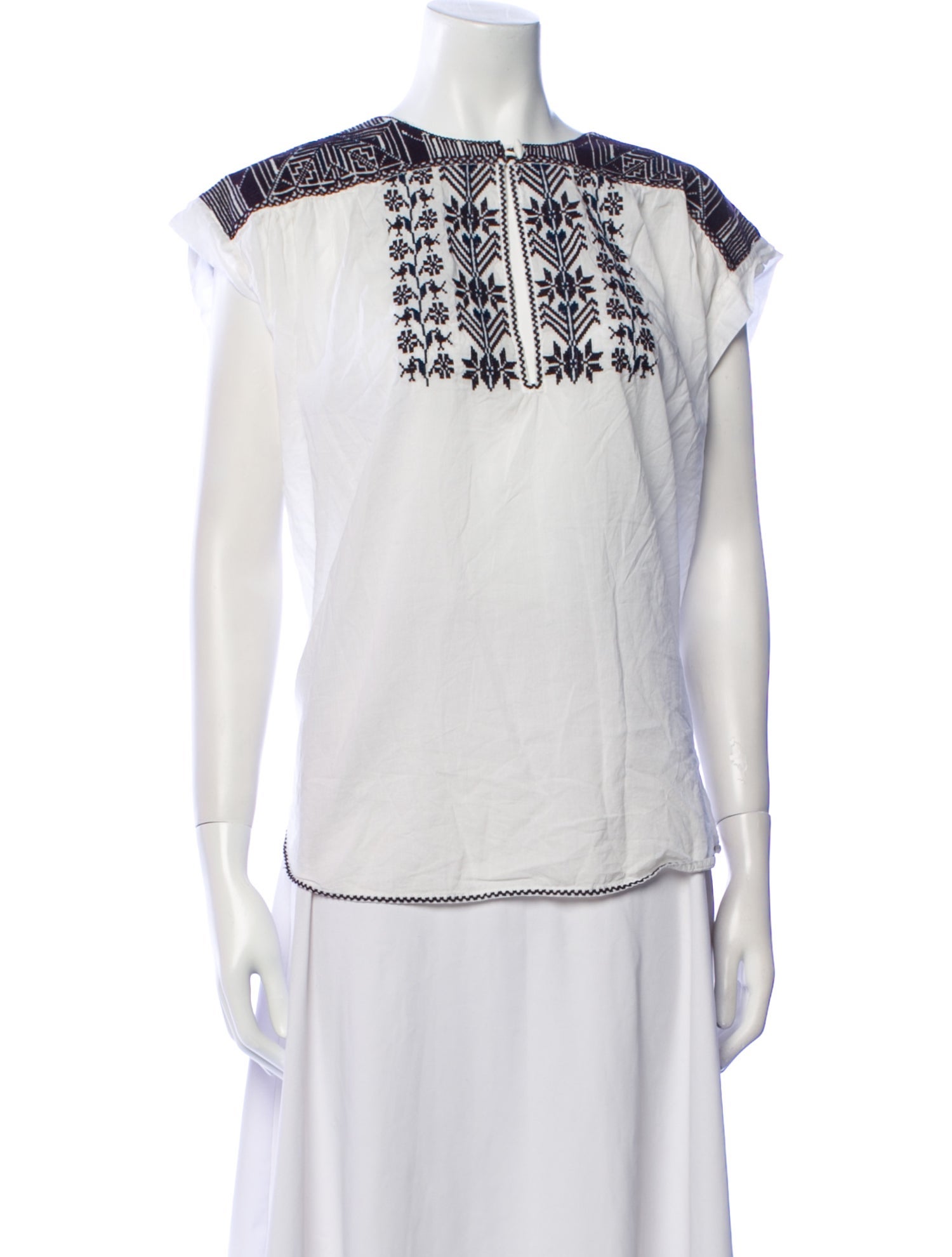 Nili Lotan Bateau Neckline Short Sleeve Blouse