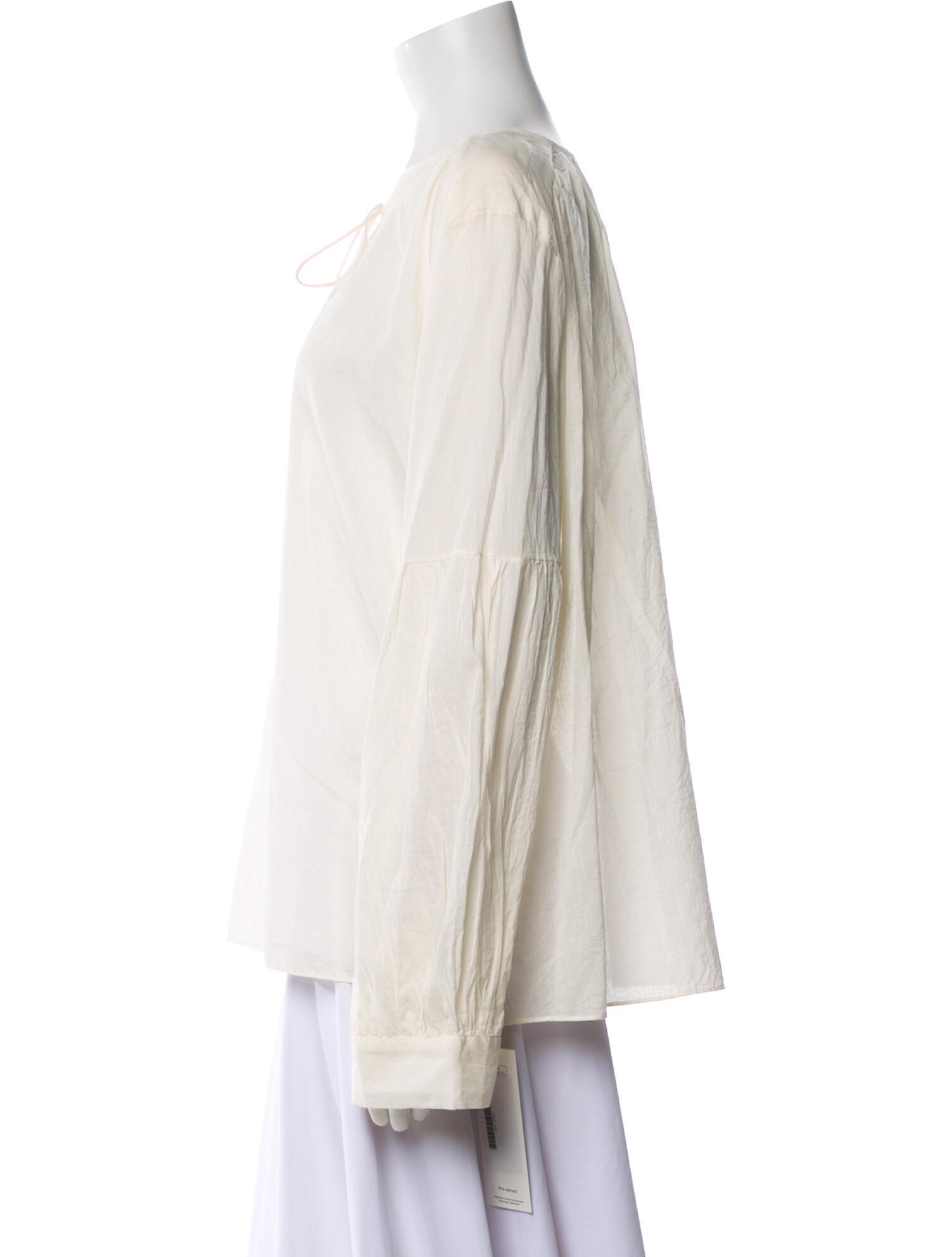 Nili Lotan Tie Neck Long Sleeve Blouse