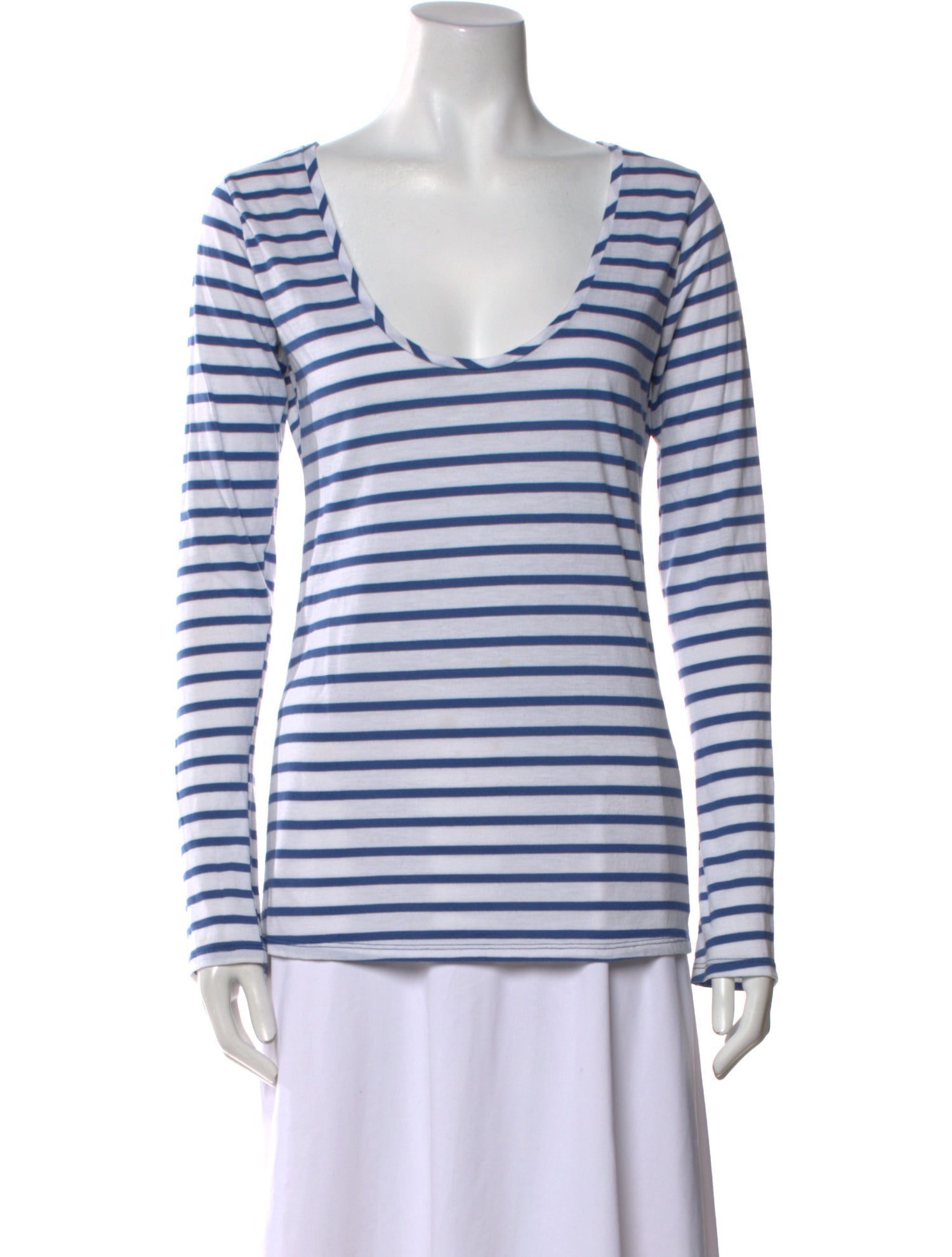 Nili Lotan Striped Scoop Neck T-Shirt