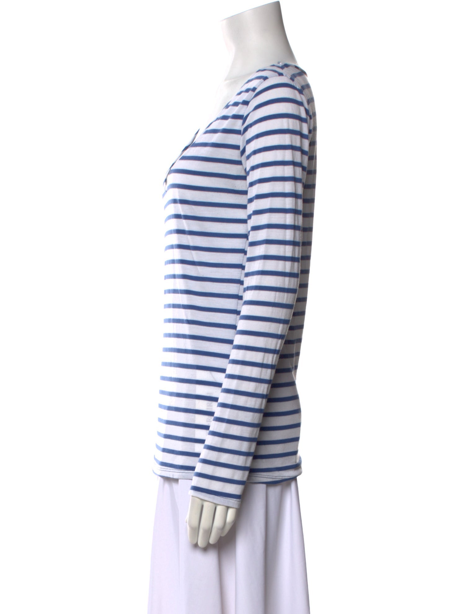 Nili Lotan Striped Scoop Neck T-Shirt