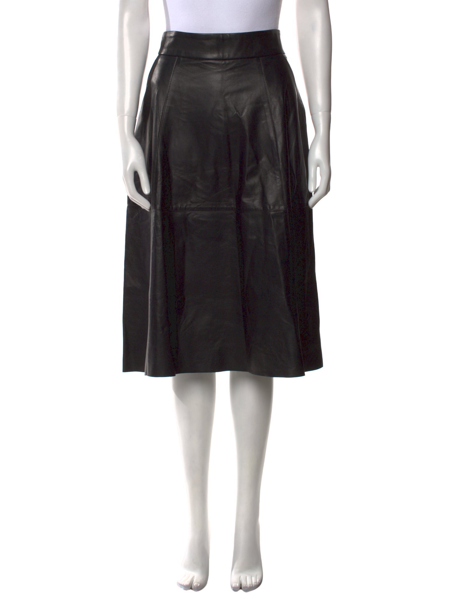 Nili Lotan Leather Knee-Length Skirt