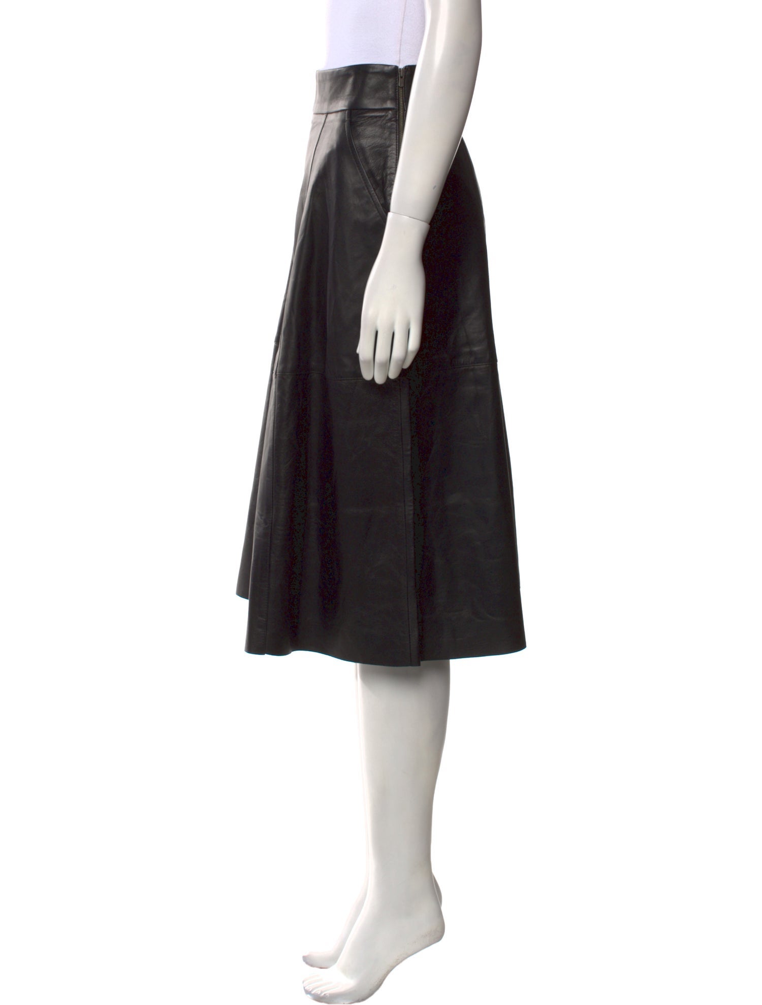 Nili Lotan Leather Knee-Length Skirt